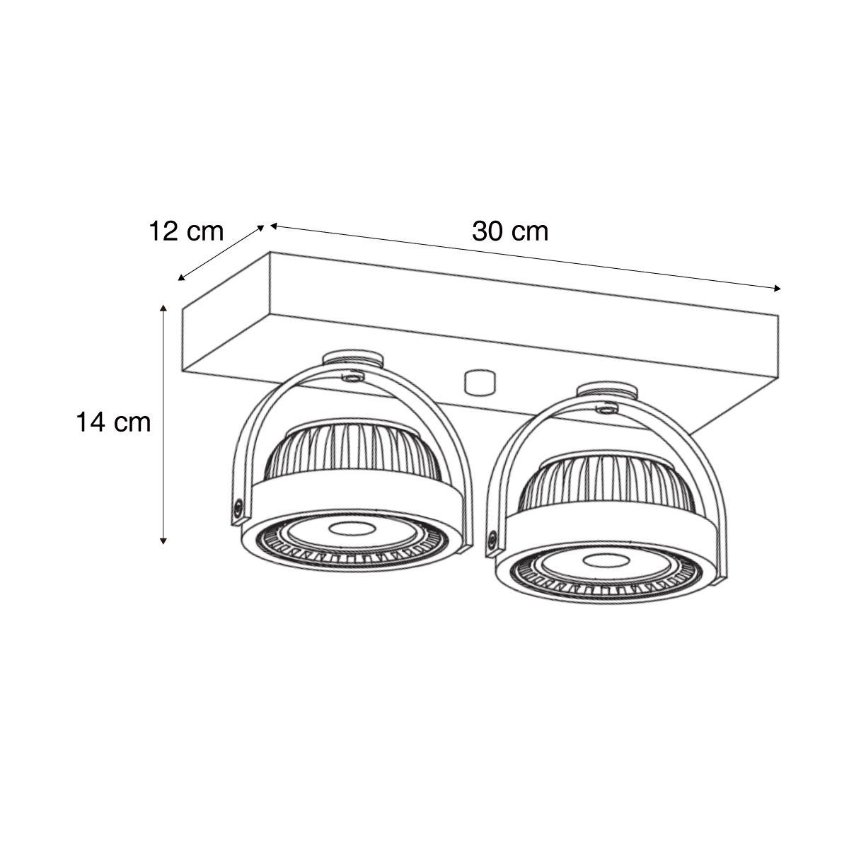 Moderne opbouw spot zwart incl. LED dimbaar 2-lichts - Apollo
