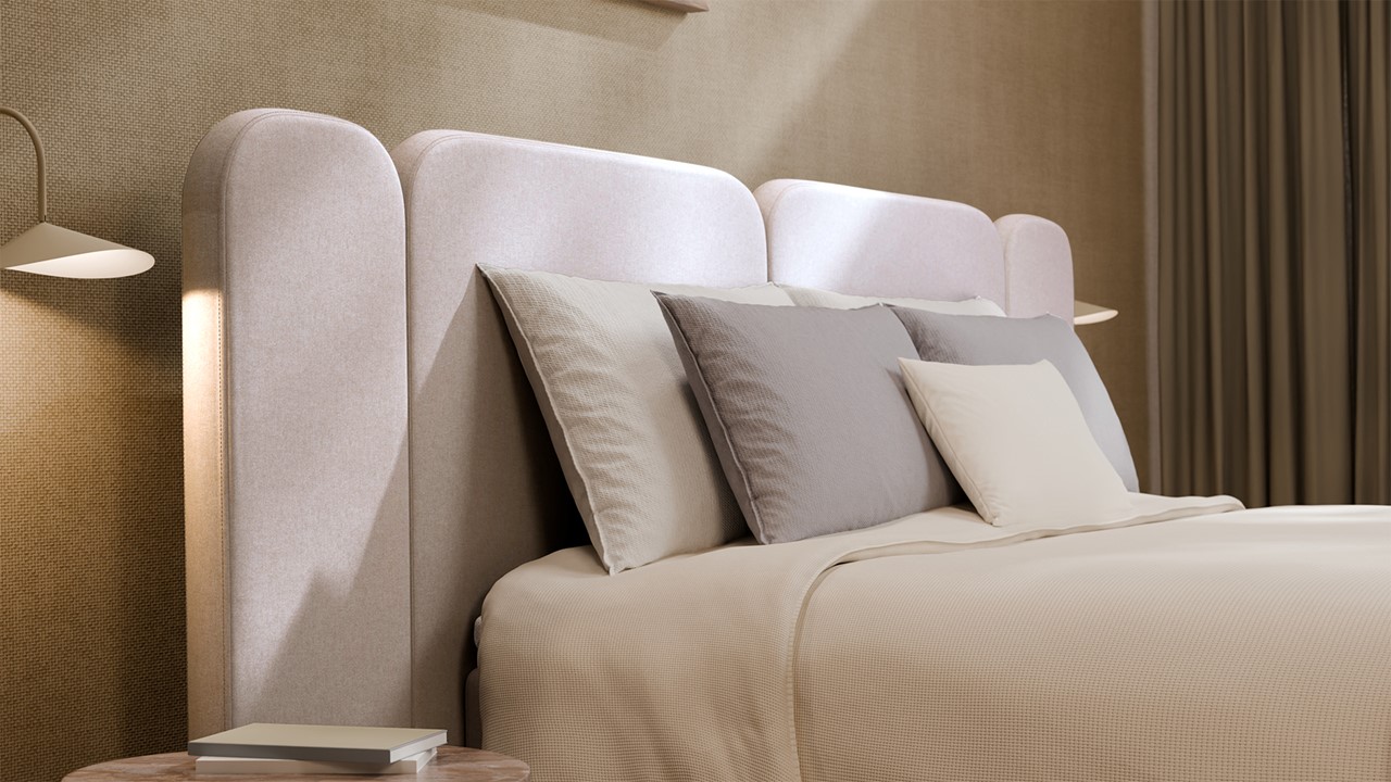 Elektrische boxspring Ridge - Wool look off-white