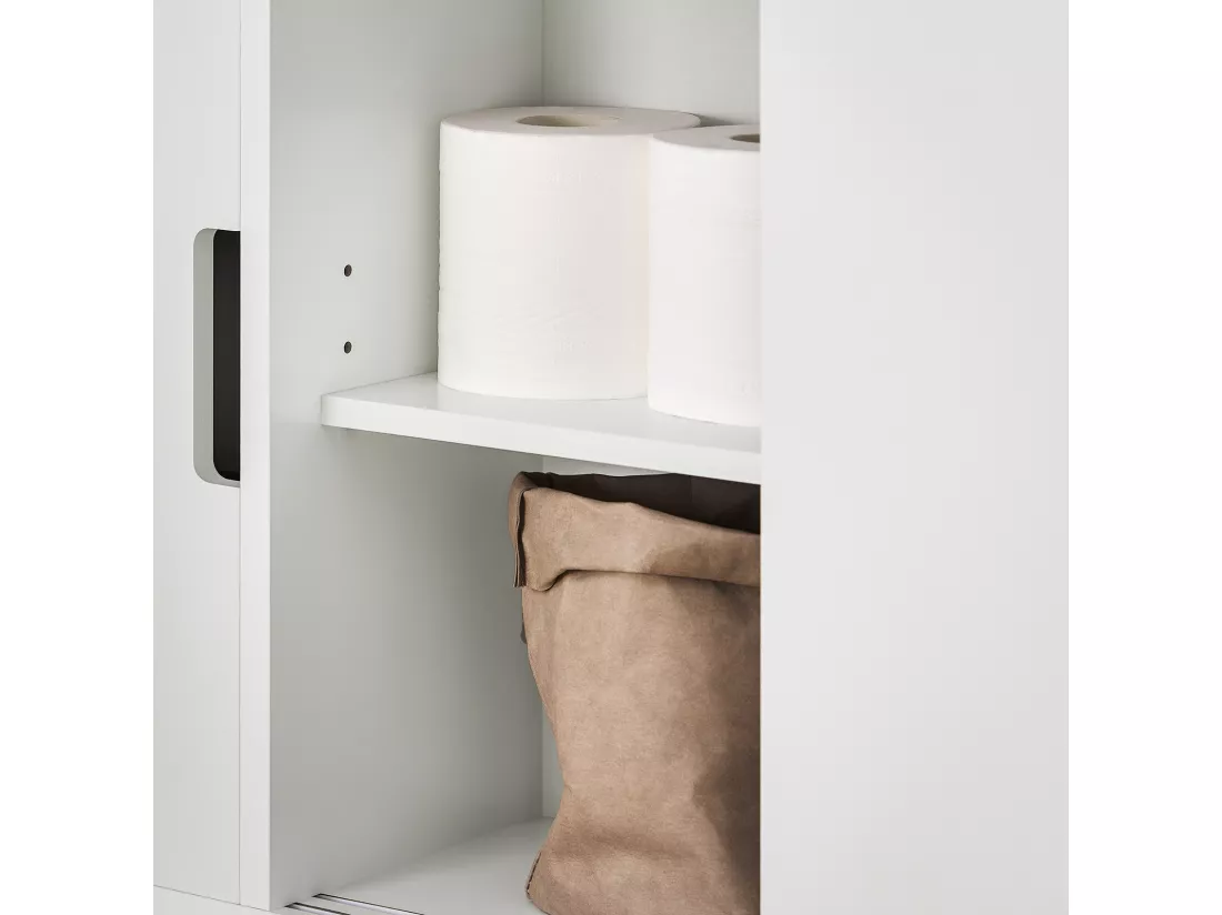 Meuble de Rangement Salle de Bain Armoire WC Meuble WC pour Papier, BZR02-W