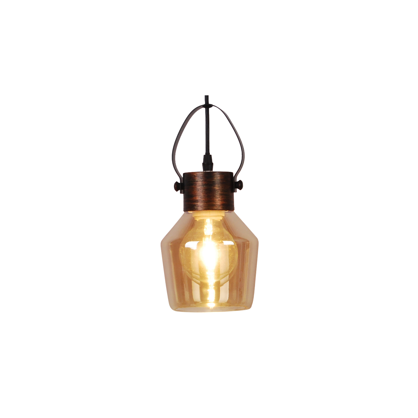 Glas-Pendelleuchte ALEX - gelb-braun - 128 cm hoch