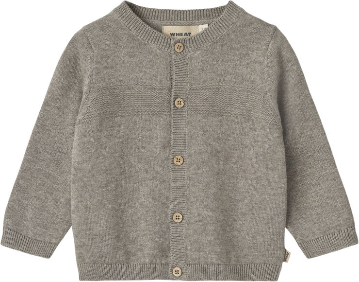 Wheat Strik Cardigan Sofus Warm grey melange