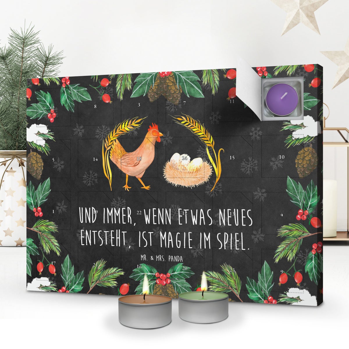 Mr. & Mrs. Panda Geurkaars Adventskalender Chicken Pride - Zwart