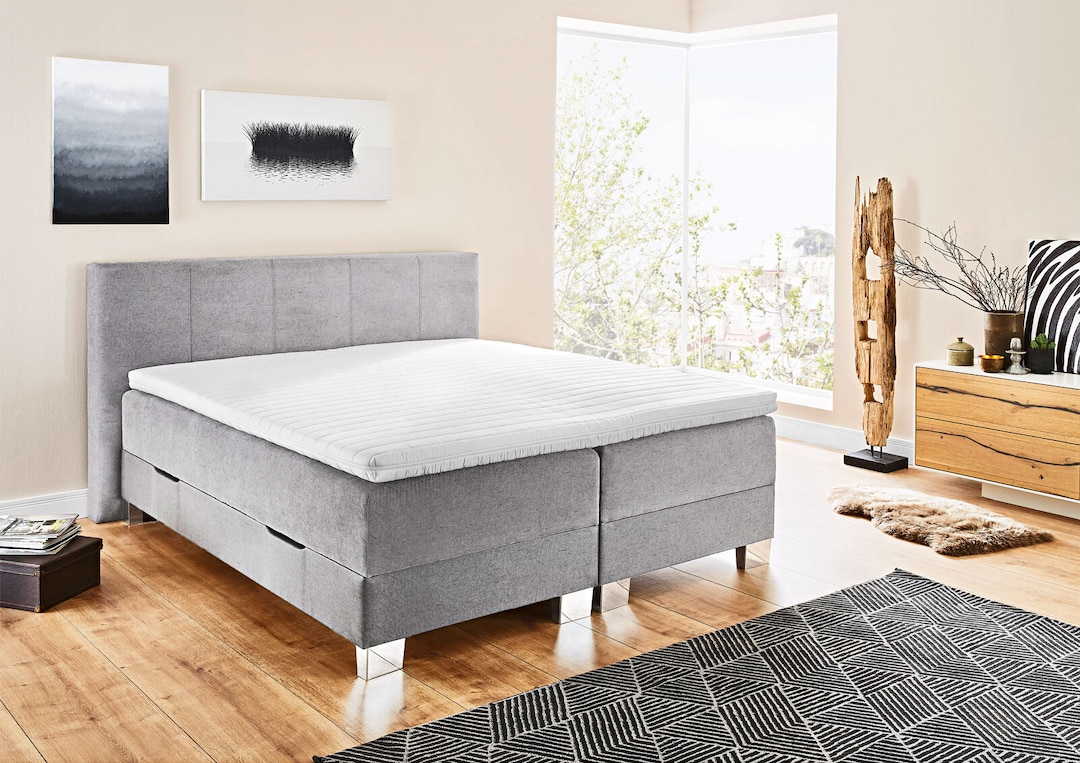 Boxspringbett RIVERSIDE 140 x 200 cm grau