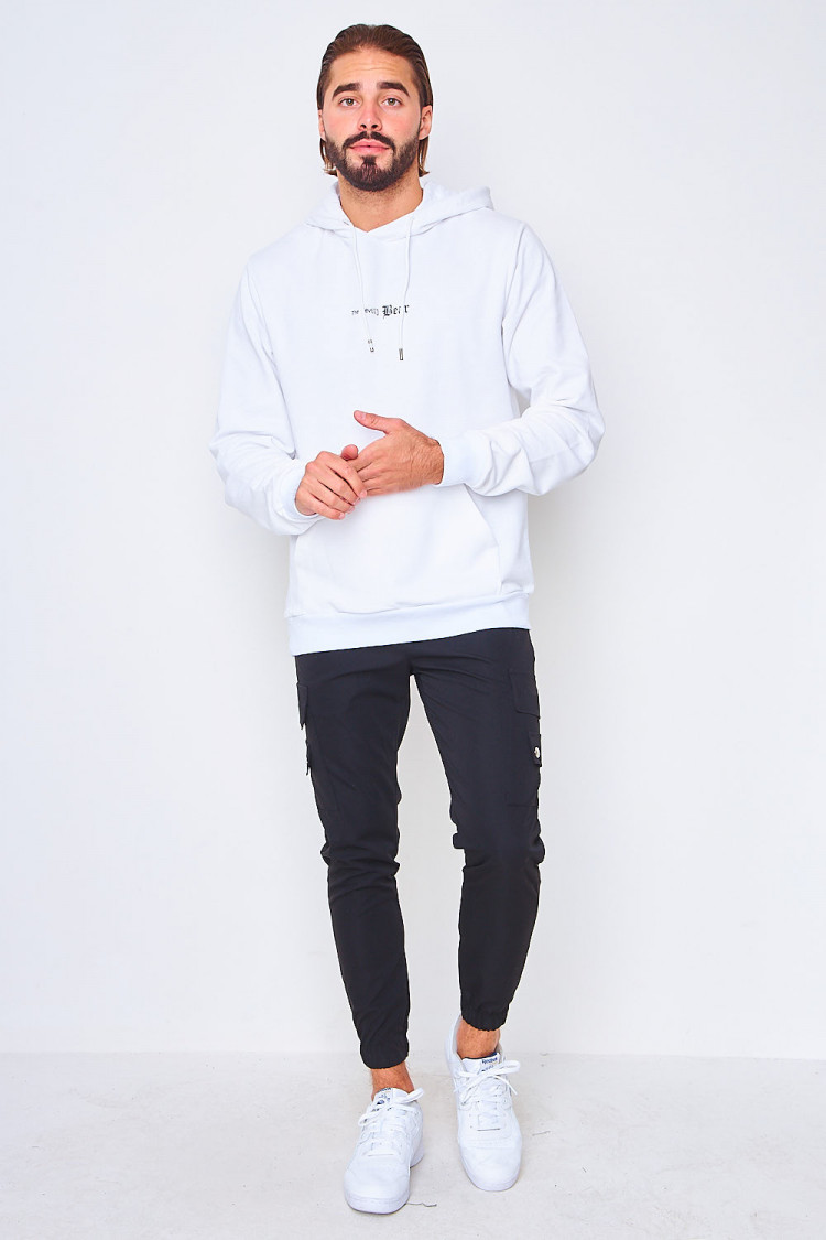 Sweat à capuche blanc 