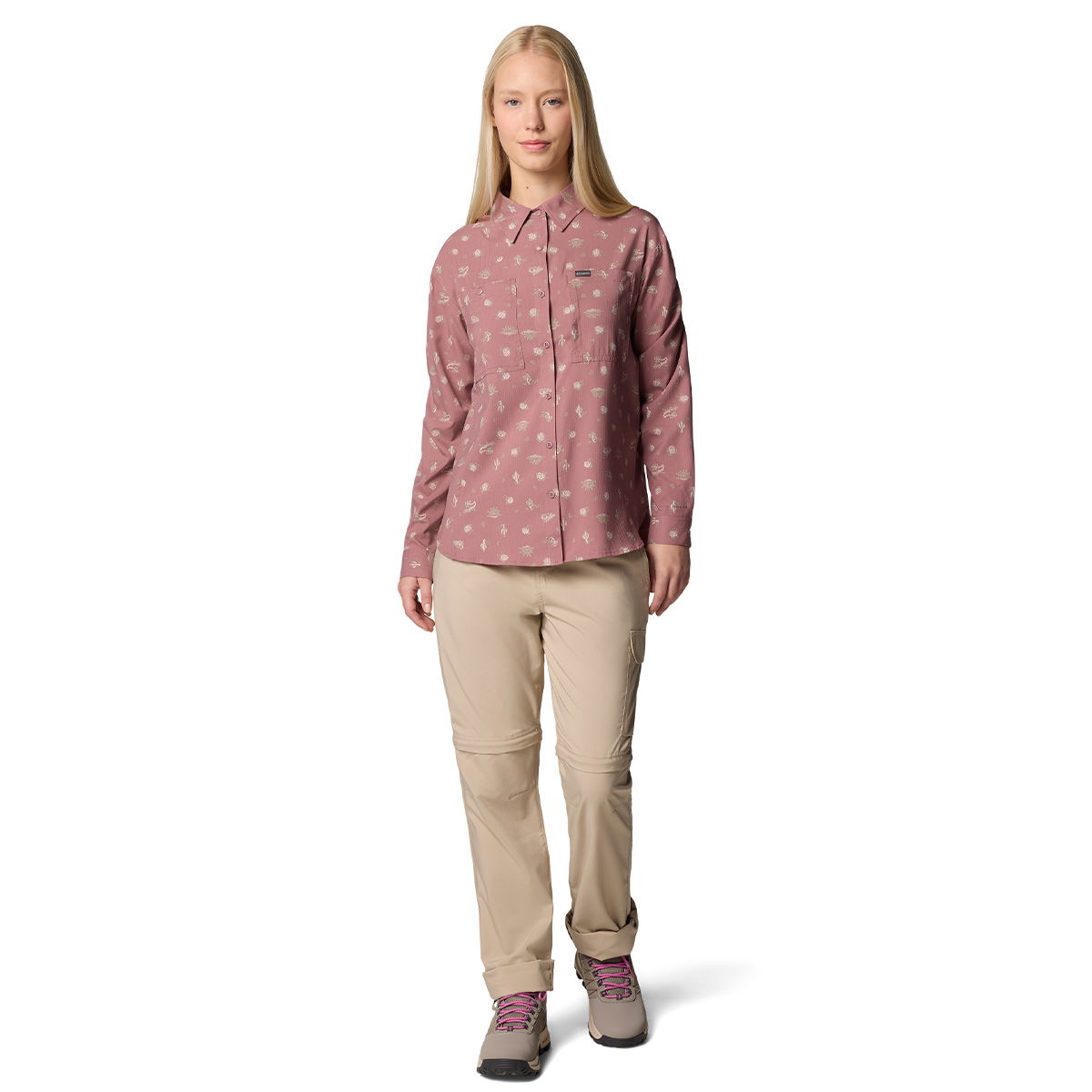 Columbia Silver Ridge Utility Patterned LS Skjorte, dame (Fig)