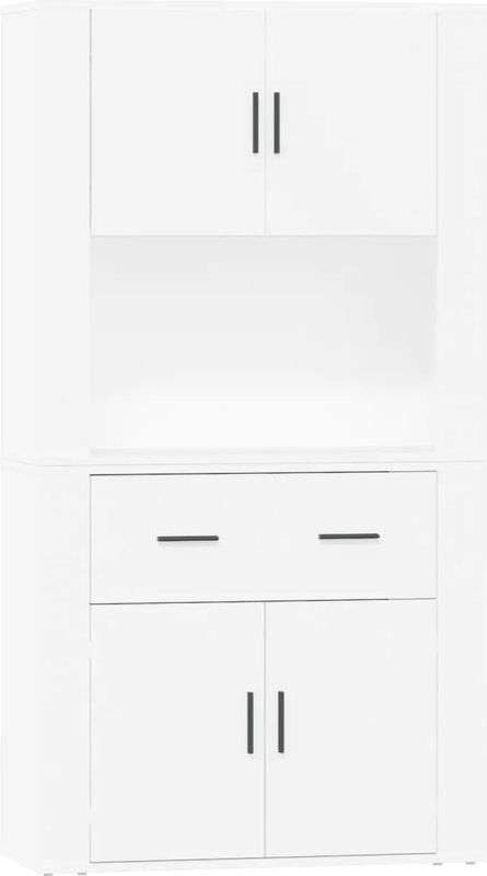 vidaXL - Hoge Kast - Wit - Bewerkte Hout