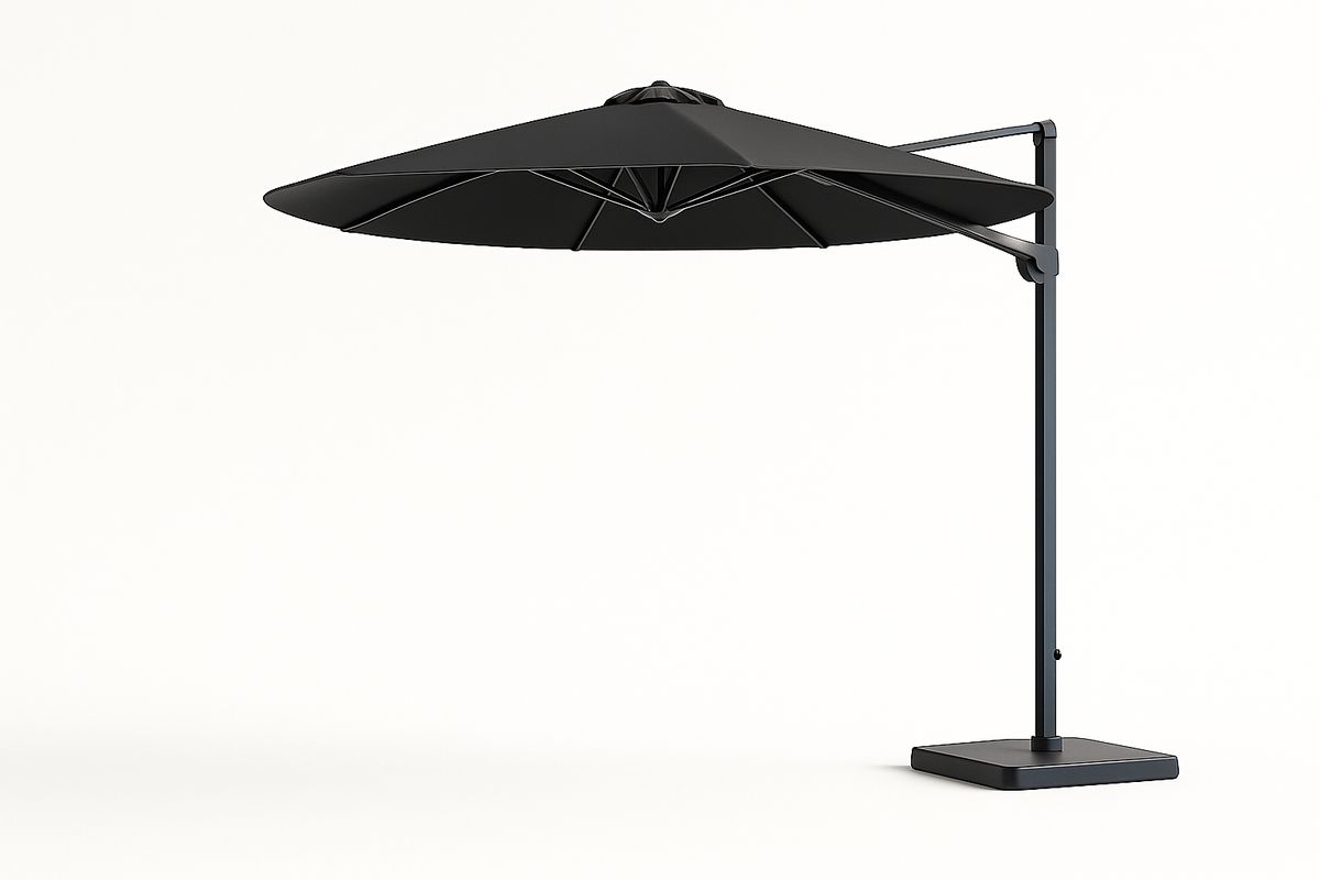 Ampelschirm Schwarz Aluminium Polyester 3m