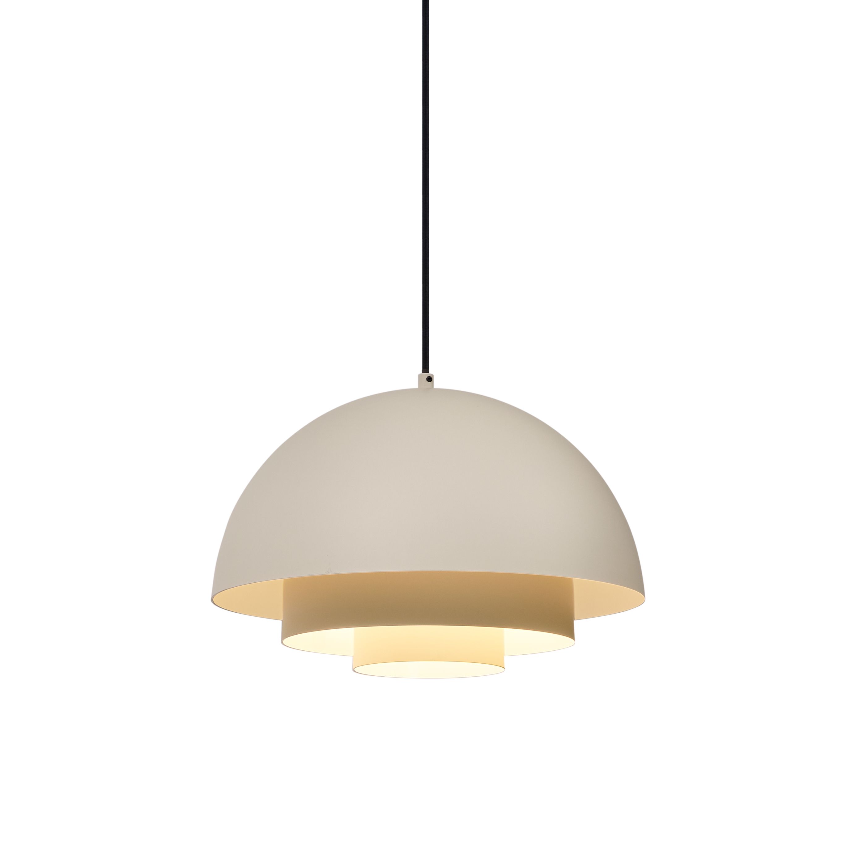 Scandinavische hanglamp creme met witte binnenkant - Loes