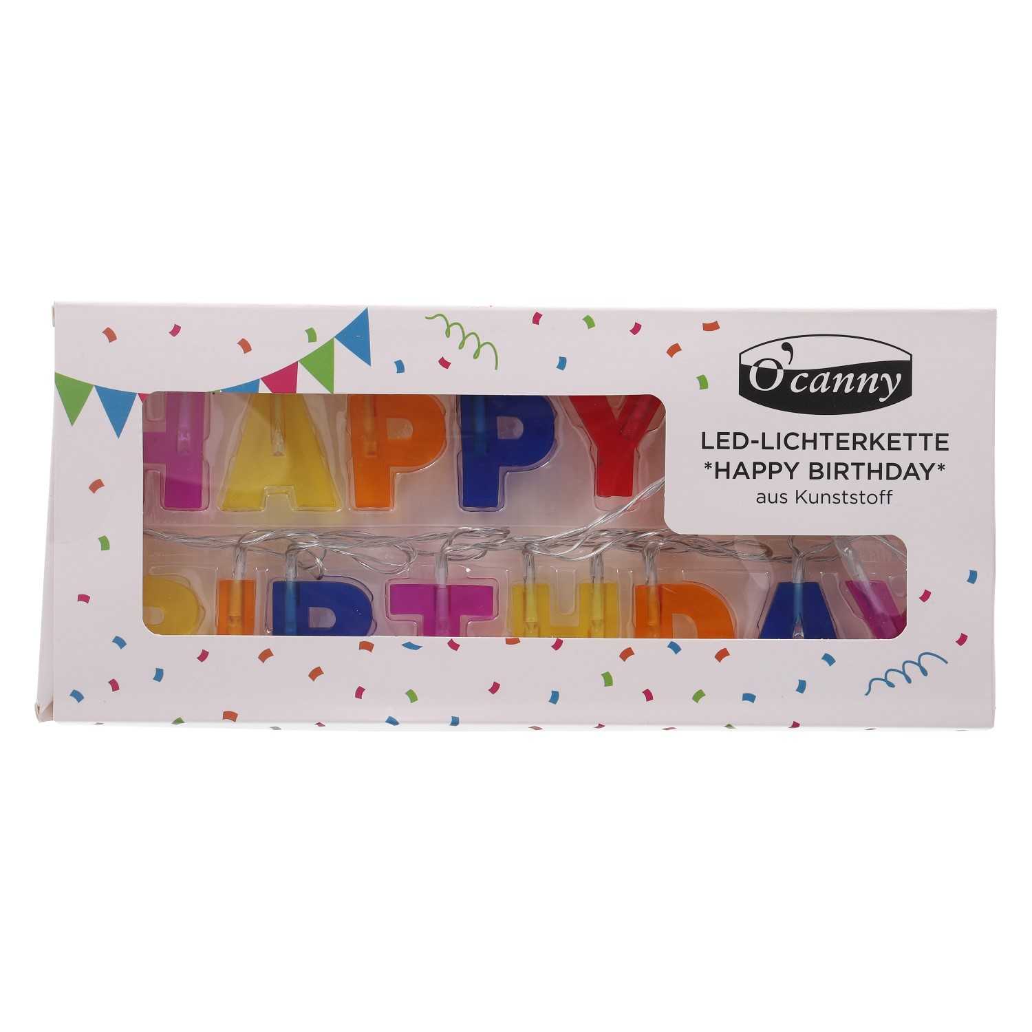 o’canny Happy Birthday LED-Lichterkette