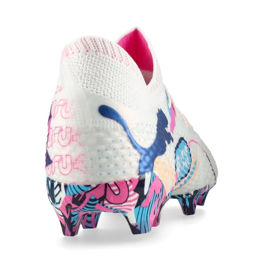 PUMA Future 7 Ultimate FG/AG Volume Up - Blanc/Bleu/Poison Pink/Fizzy Melon/Bleu