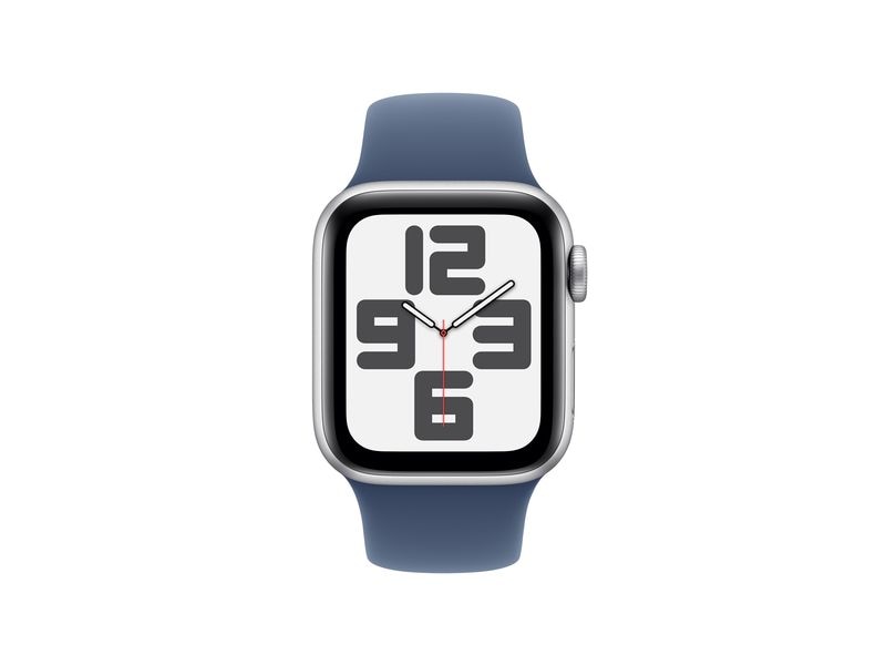 Apple Watch SE 2024 40 mm GPS Silver Denim Sport Band M/L Kann schön viel. Für ganz schön wenig.