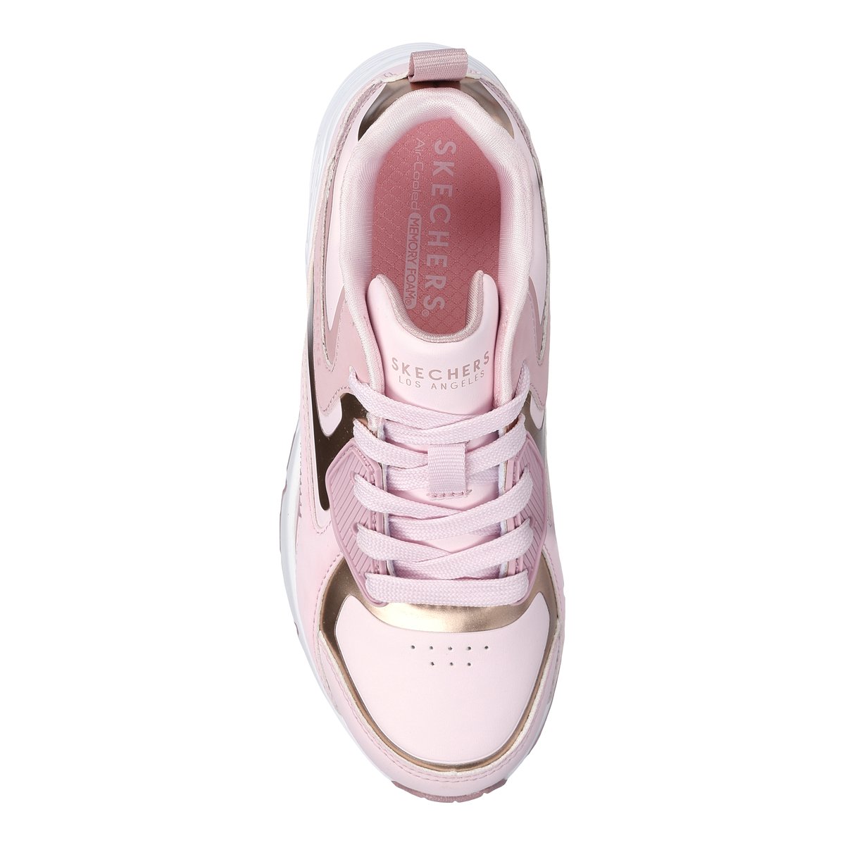 2X les points-Unogeserg-jg-Baskets - Talon plat - Or Rose