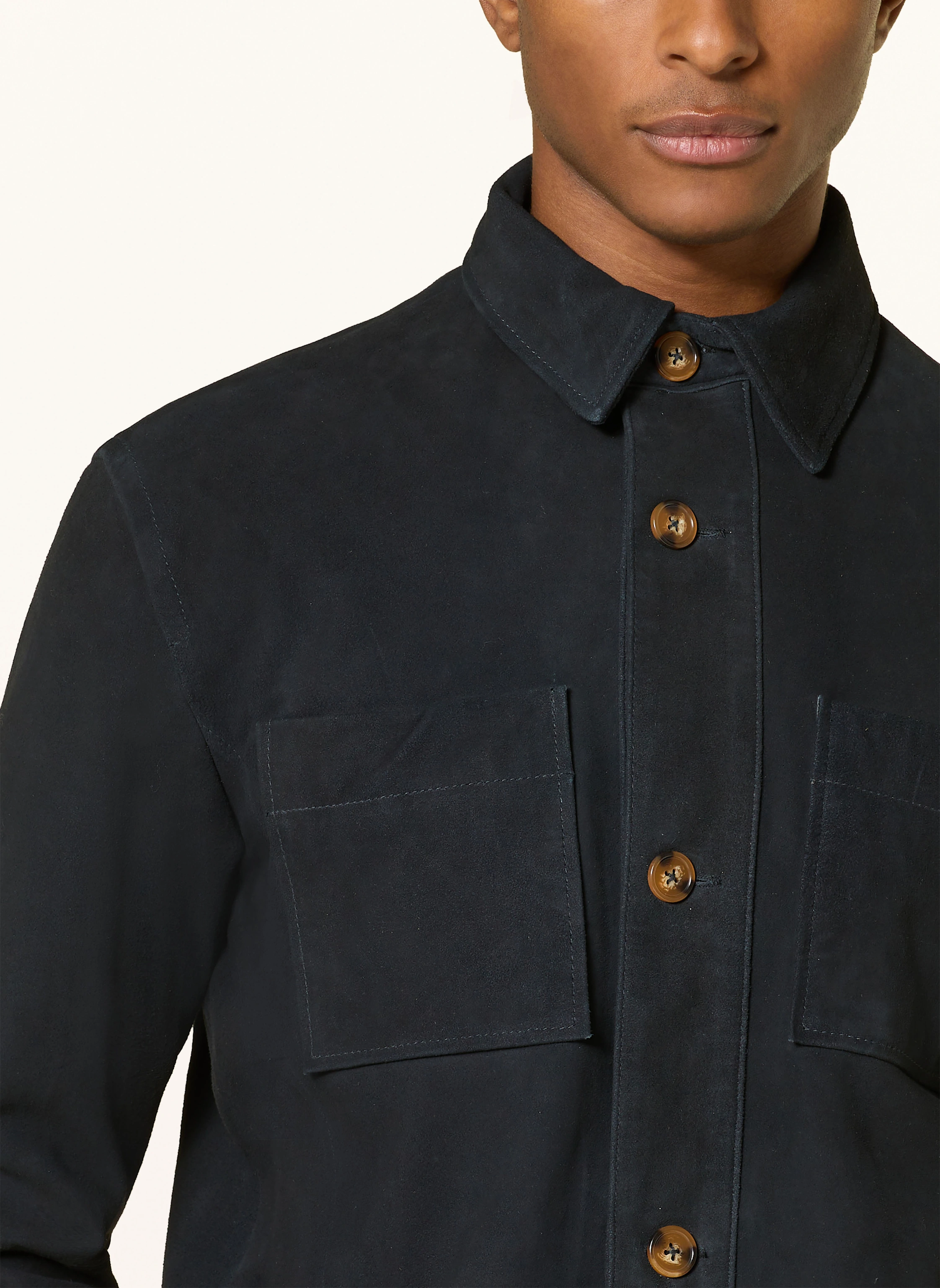 STROKESMAN'S Leder-Overshirt