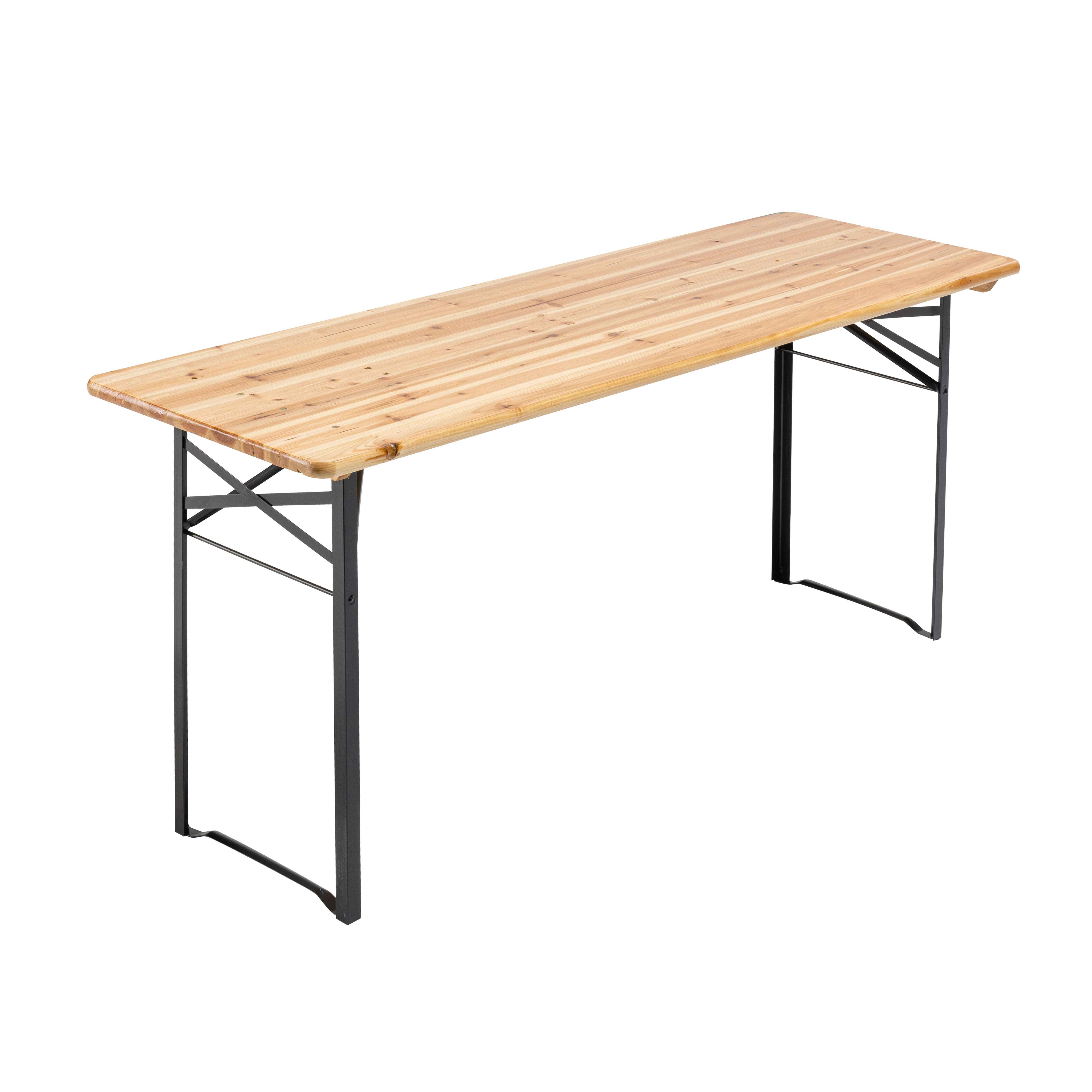 Lot de 5 tables et bancs brasserie pique-nique en bois 180 cm