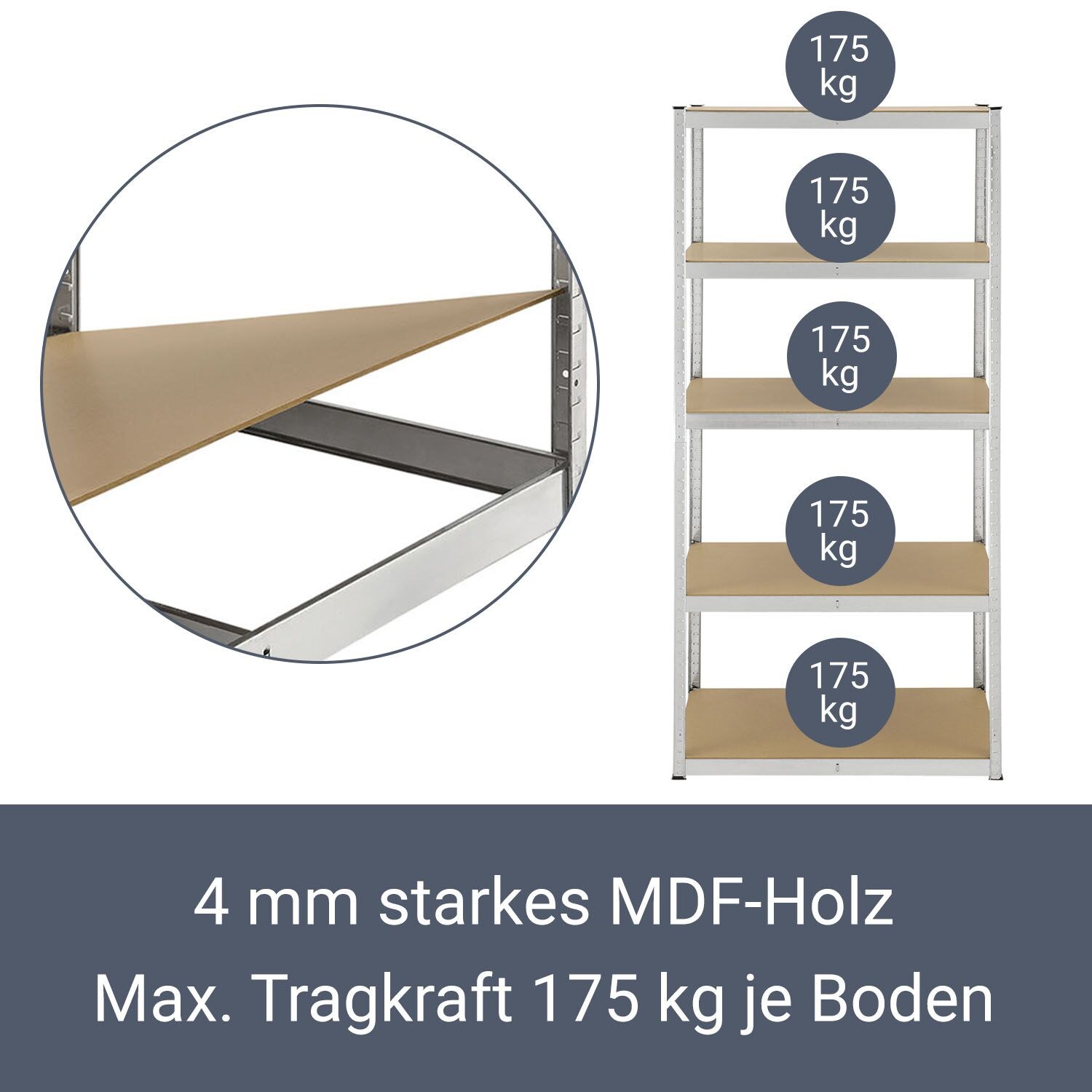 Juskys Lagerregal Basic 2er Set 180x90x40 cm – Metall Schwerlastregal, 10 Böden, 1750 kg, verzinkt