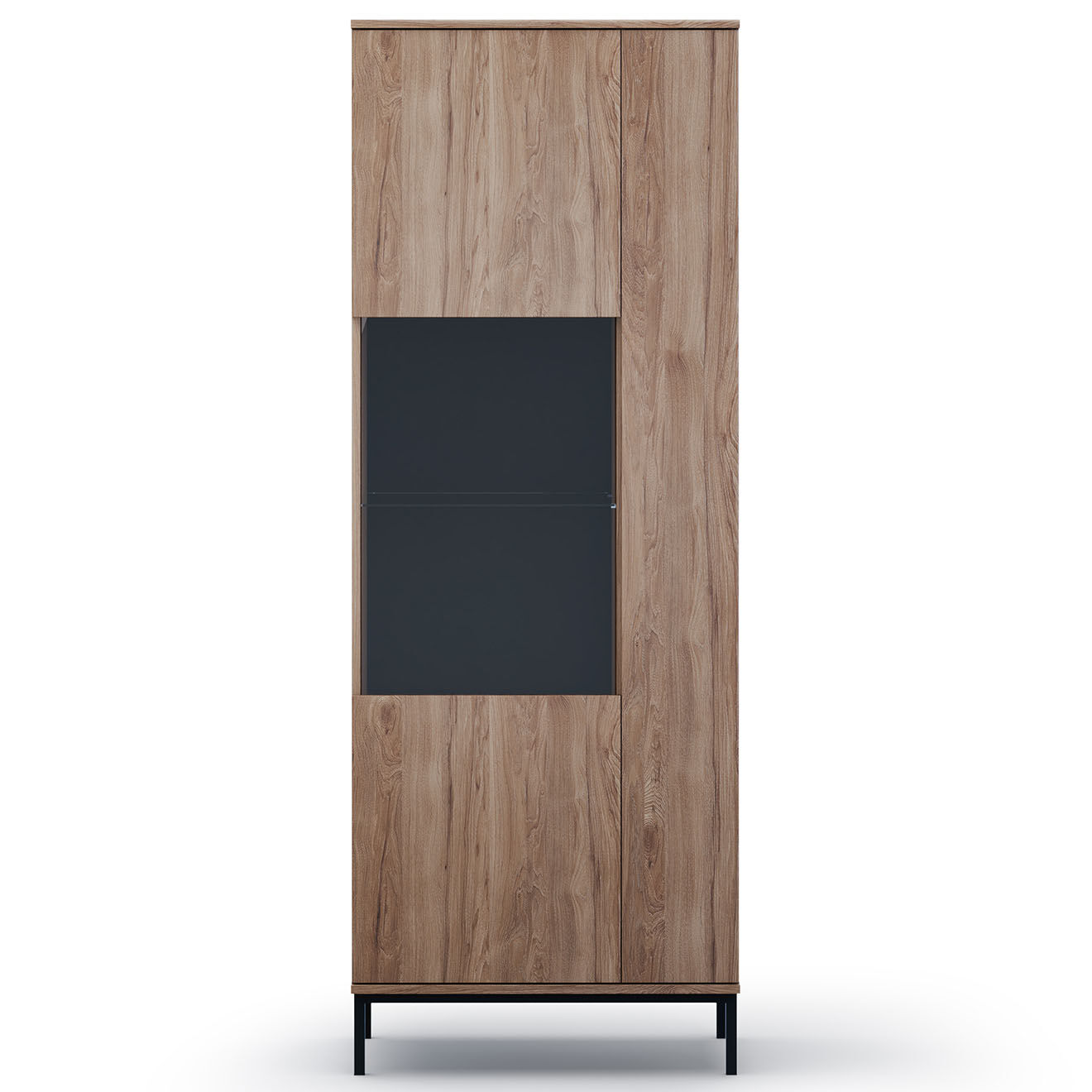 Cosmopolitan Design Vitrine Query brun - 70x41x190 cm