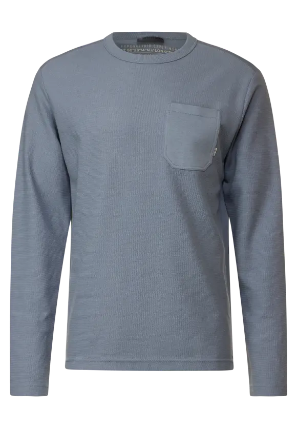 Struktur Langarmshirt - dust blue