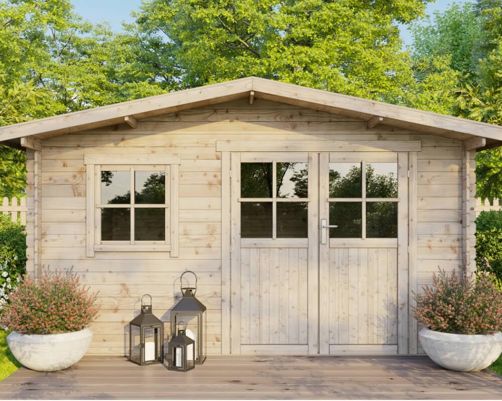 McGaRDEN Gartenhaus Gerätehaus Holzhaus Blockhaus Schuppen 4x3m