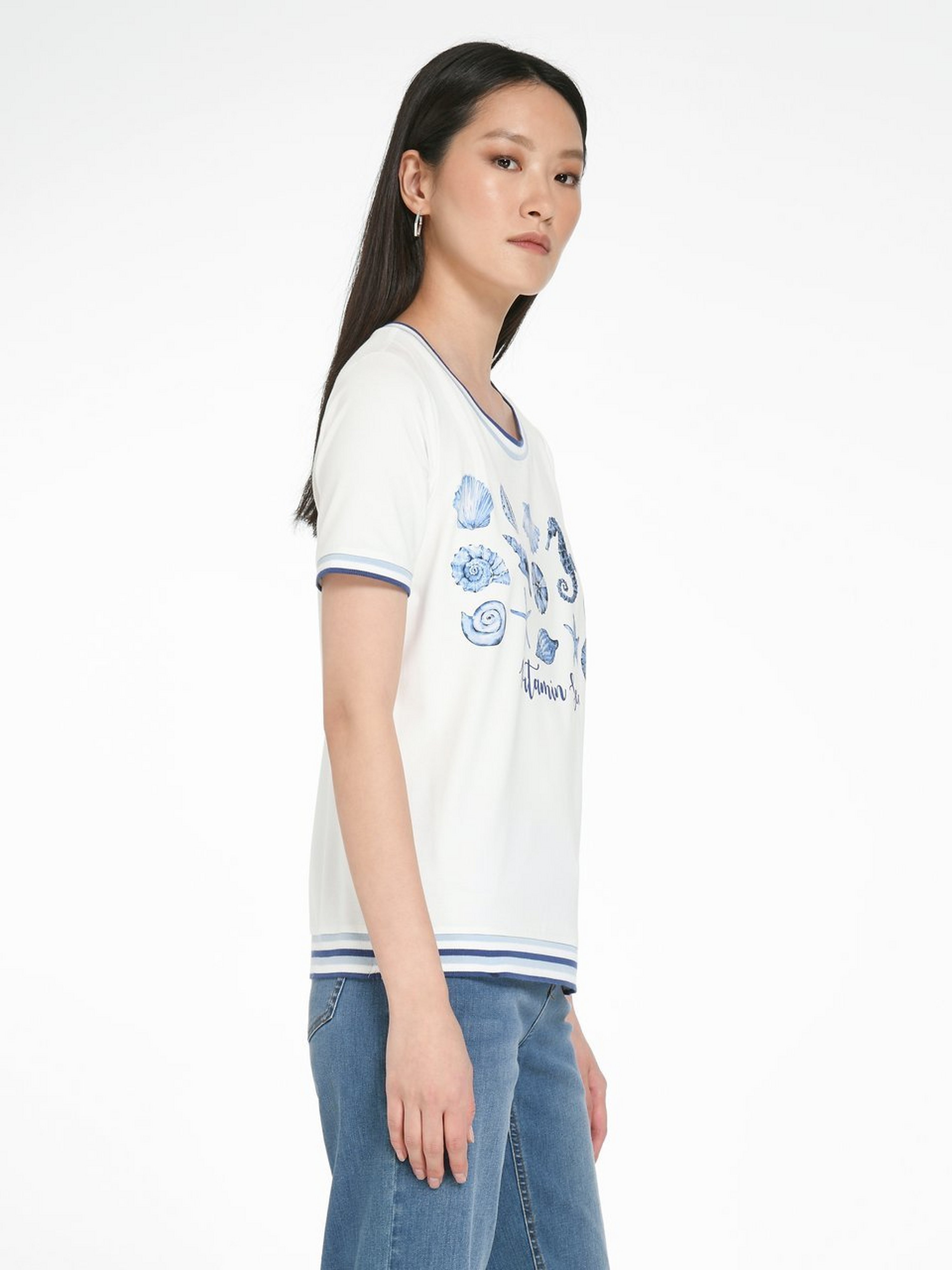 Rundhals-Shirt mit 1/2-Arm