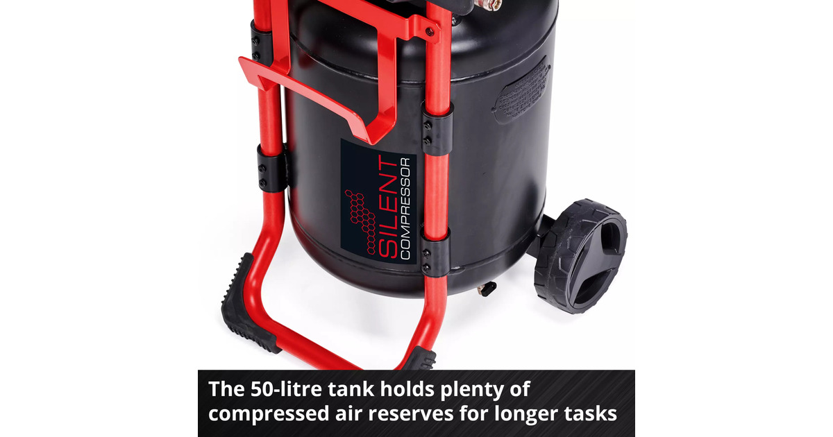 EINHELLTE-AC 270/50 Silent Compressor  (Zwart/rood, 50 liter)