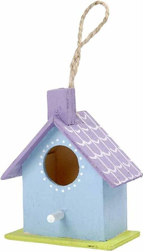 6x Houten hobby knutsel vogelhuisje 7 cm - Knutselpakket vogelhuisjes/nestkastjes