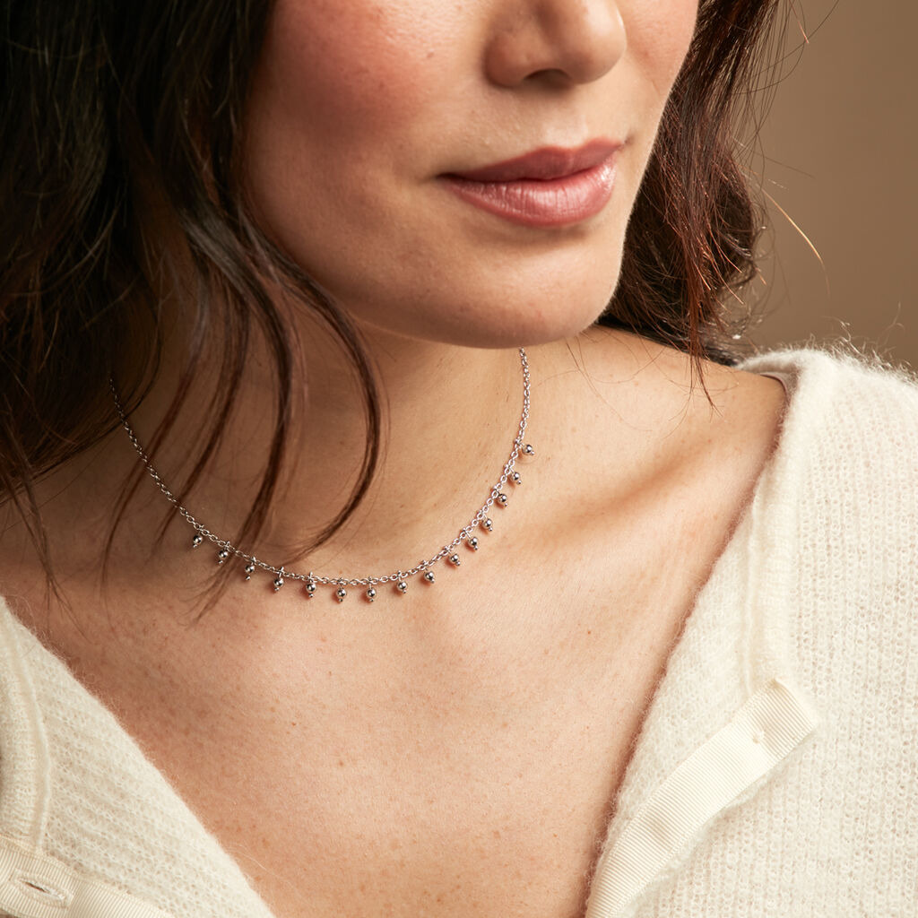 Collier Fancy Argent Blanc