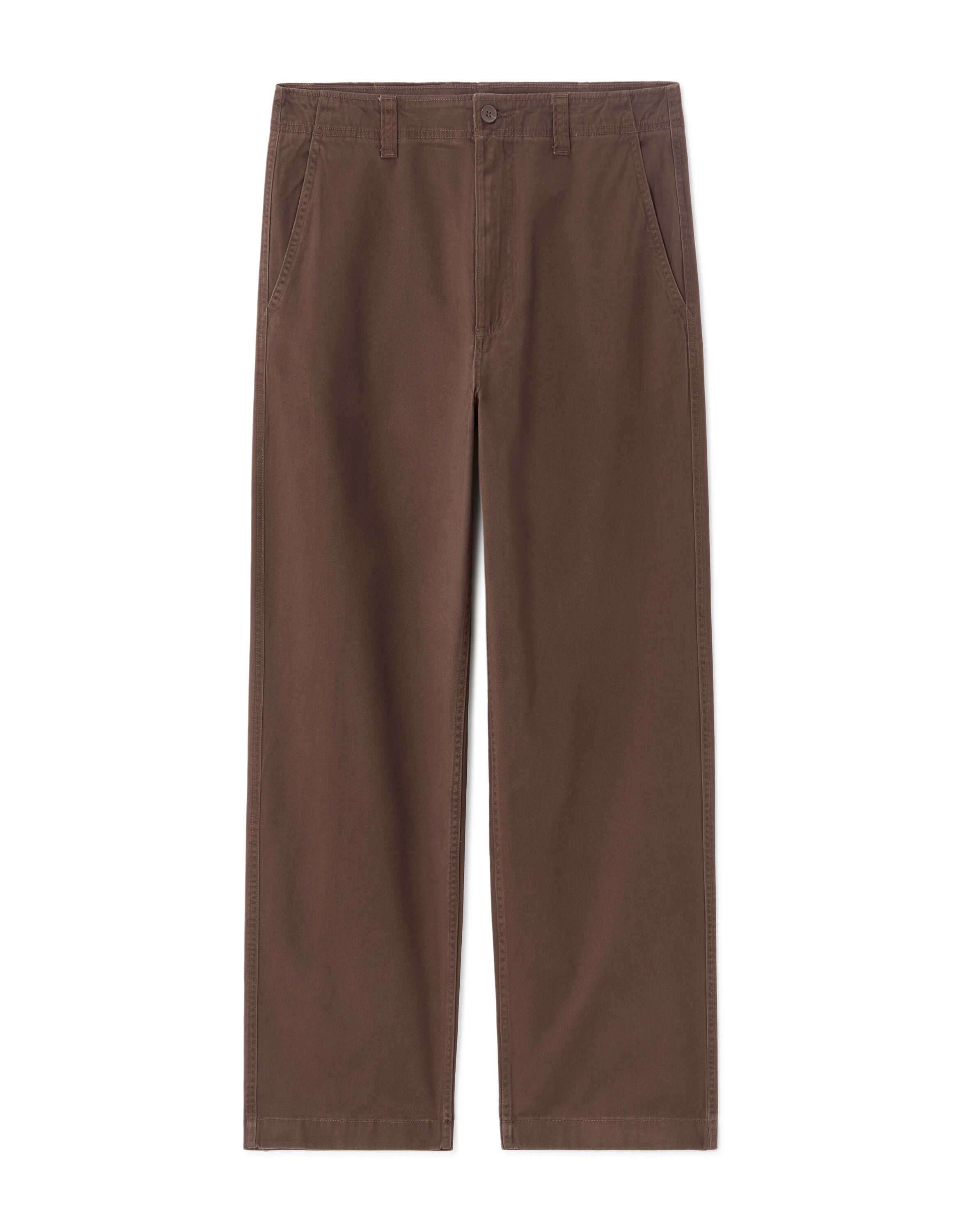 Pantalon chino loose 100% coton - marron