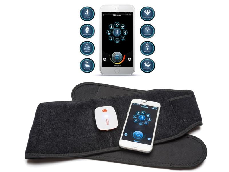 Bodi-Tek Elektrostimulationsgerät Smart EMS Fitness Toning Elektronischer Bauchmuskelgürtel mit App Steuerung