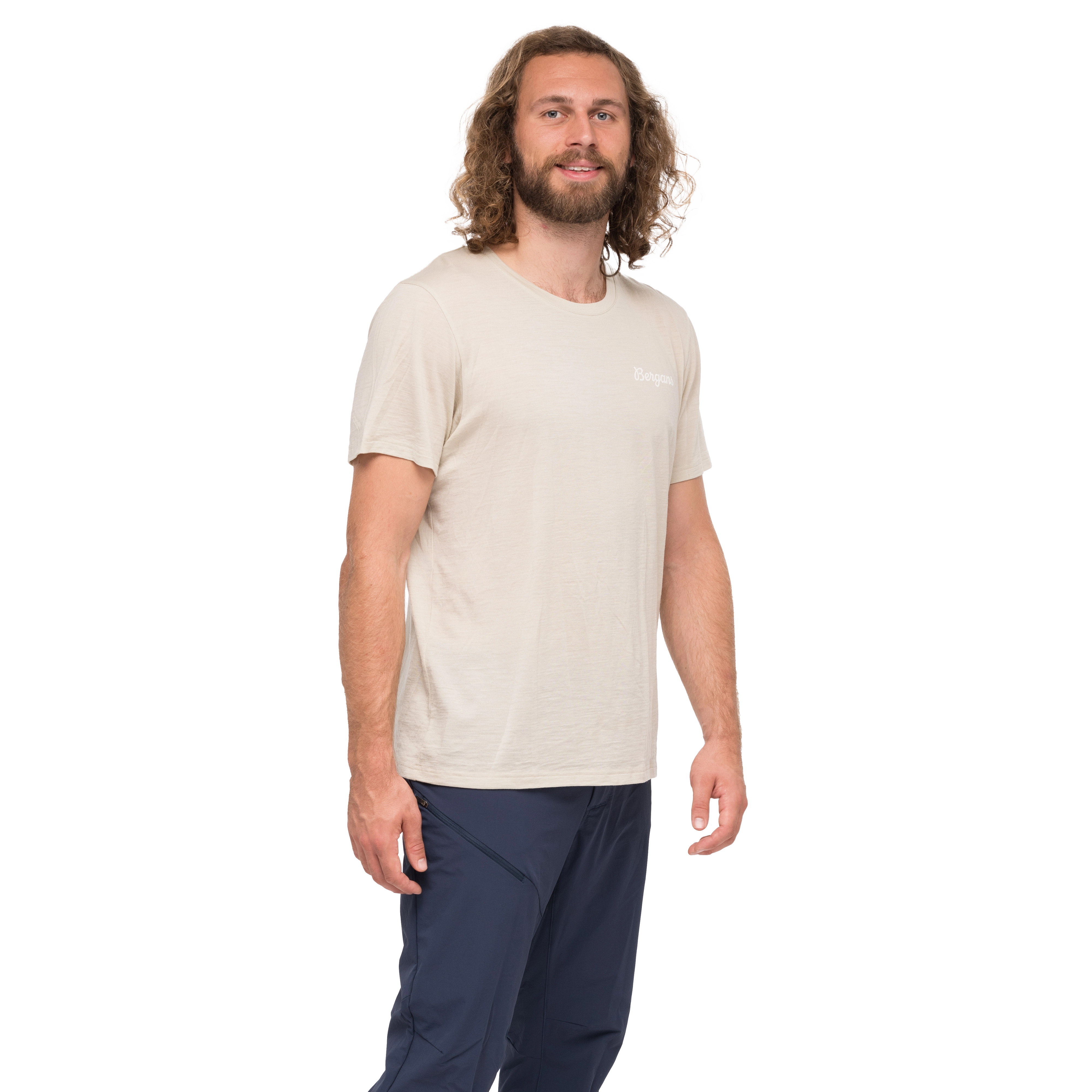 Rabot Emblem Wool Tee Men Chalk Sand