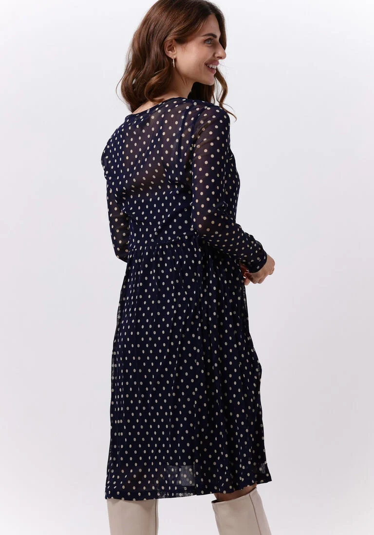 LOLLYS LAUNDRY donkerblauwe lollys laundry midi jurk lydia dress