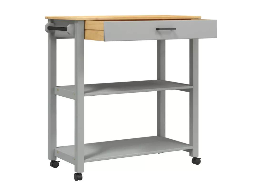 Chariot de cuisine MONZA 84x40x90 cm bois massif de pin