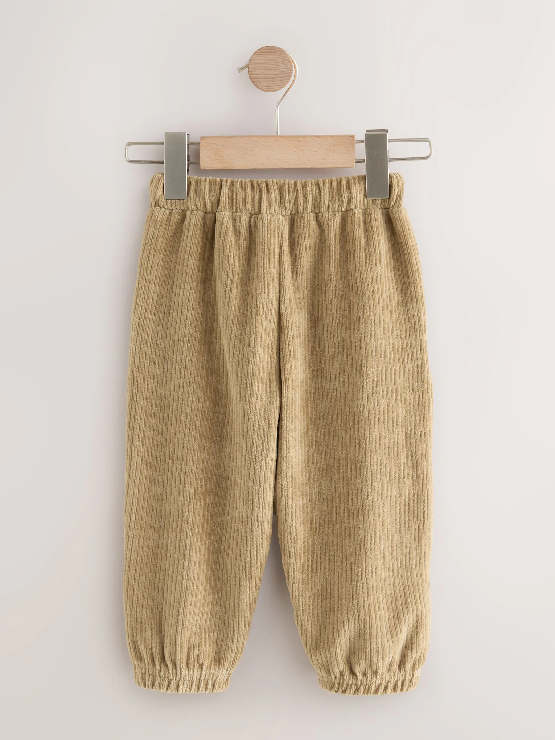 Lichtbruin - Jersey corduroy joggingbroek (3mnd -7jr)