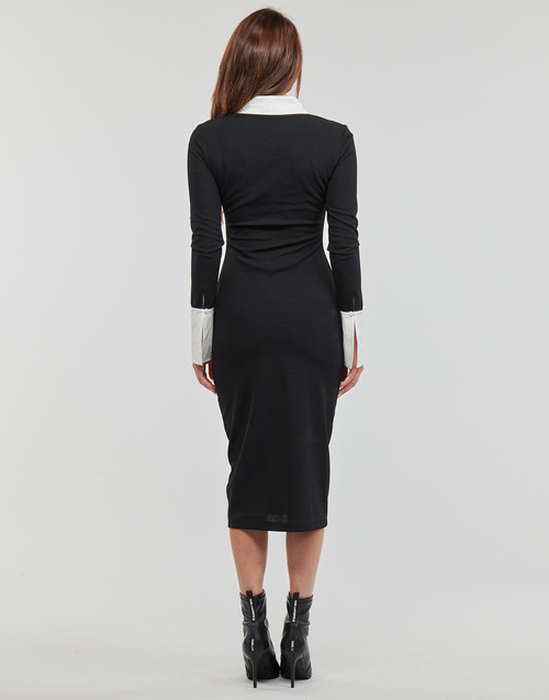 Karl Lagerfeld - LSLV POLO DRESS Negro / Blanco