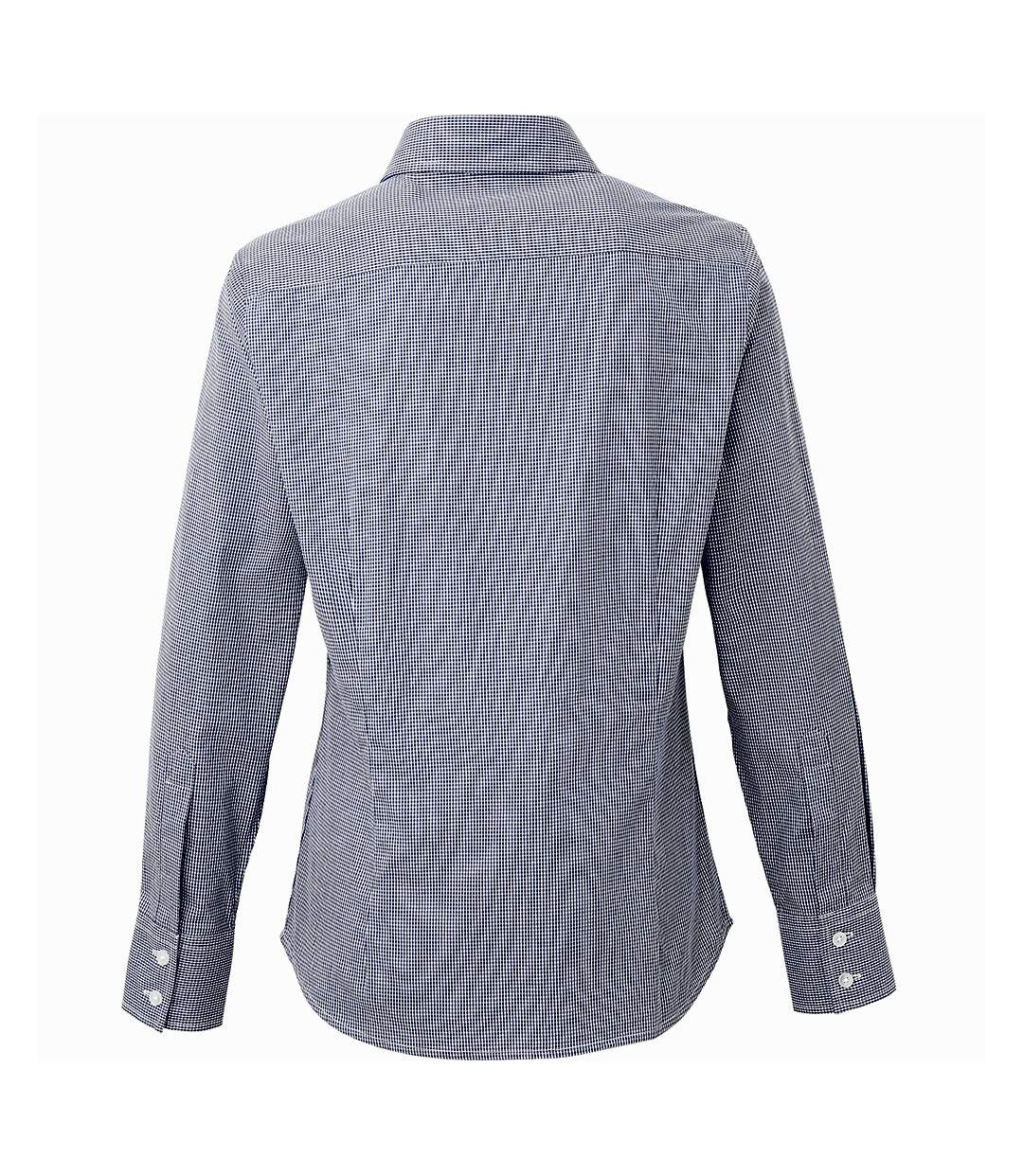 Premier Microcheck - Chemise à manches longues - Femme (Bleu marine/Blanc) - UTRW5523