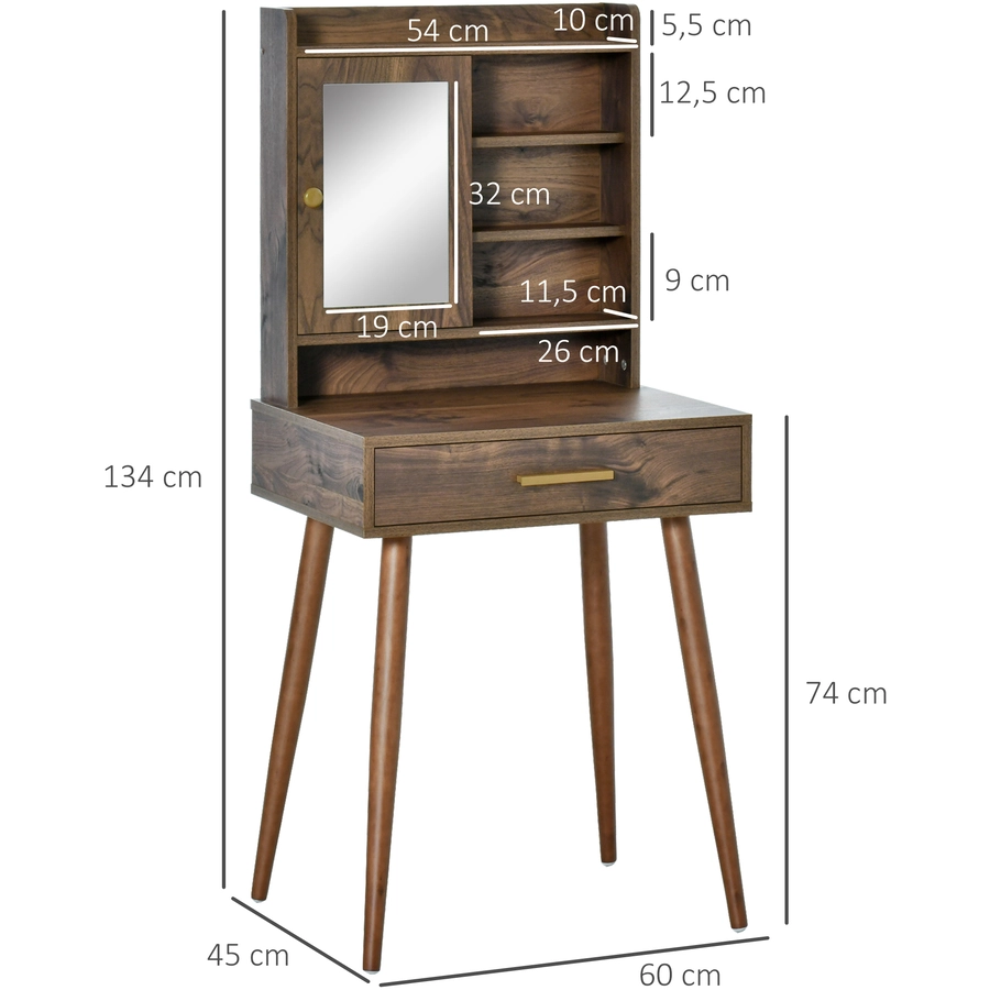 HOMCOM Schminktisch mit Schublade natur