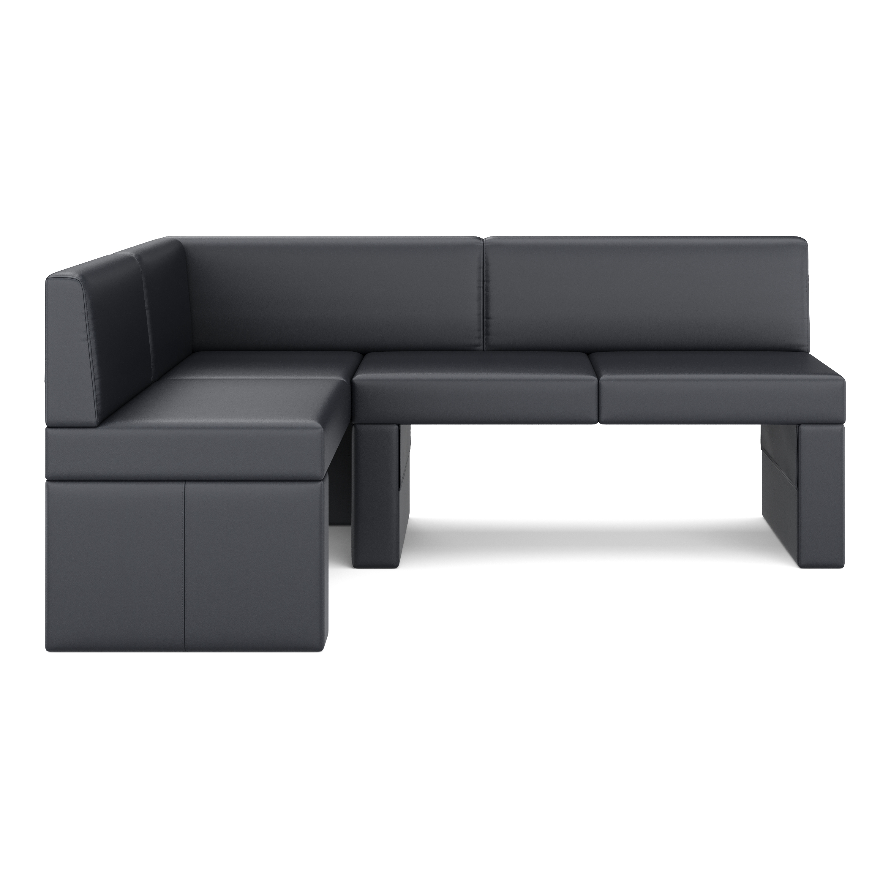 Eckbank Leder ERIKA 205 x 140 cm links schwarz