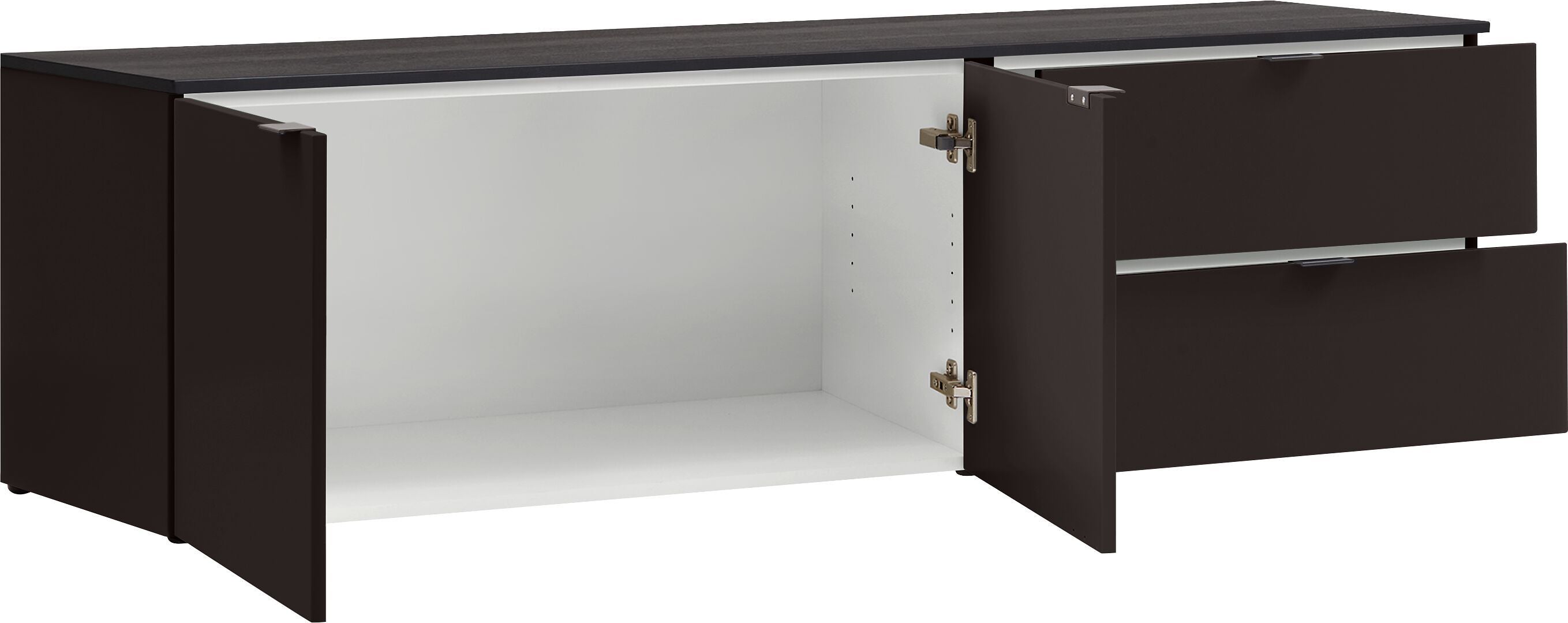 Lowboard - Grau / Braun / B: 168.0 cm x T: 40.0 cm x H: 38.4 cm