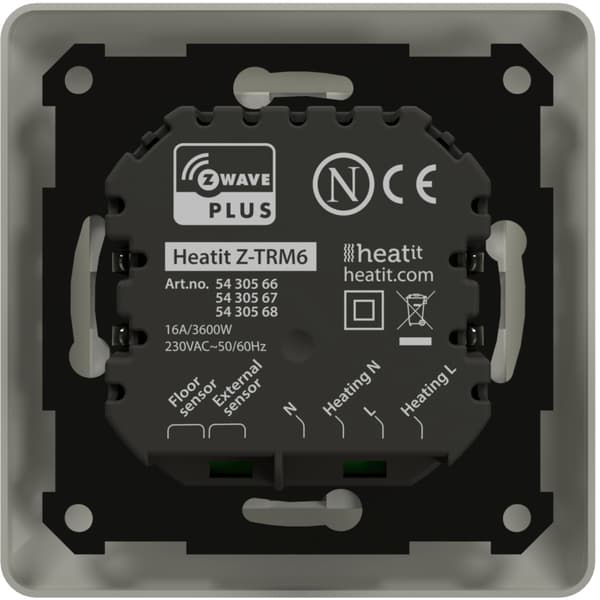 Heatit - Z-Wave - Z-TRM6 Hvit Termostat 16A RAL9010