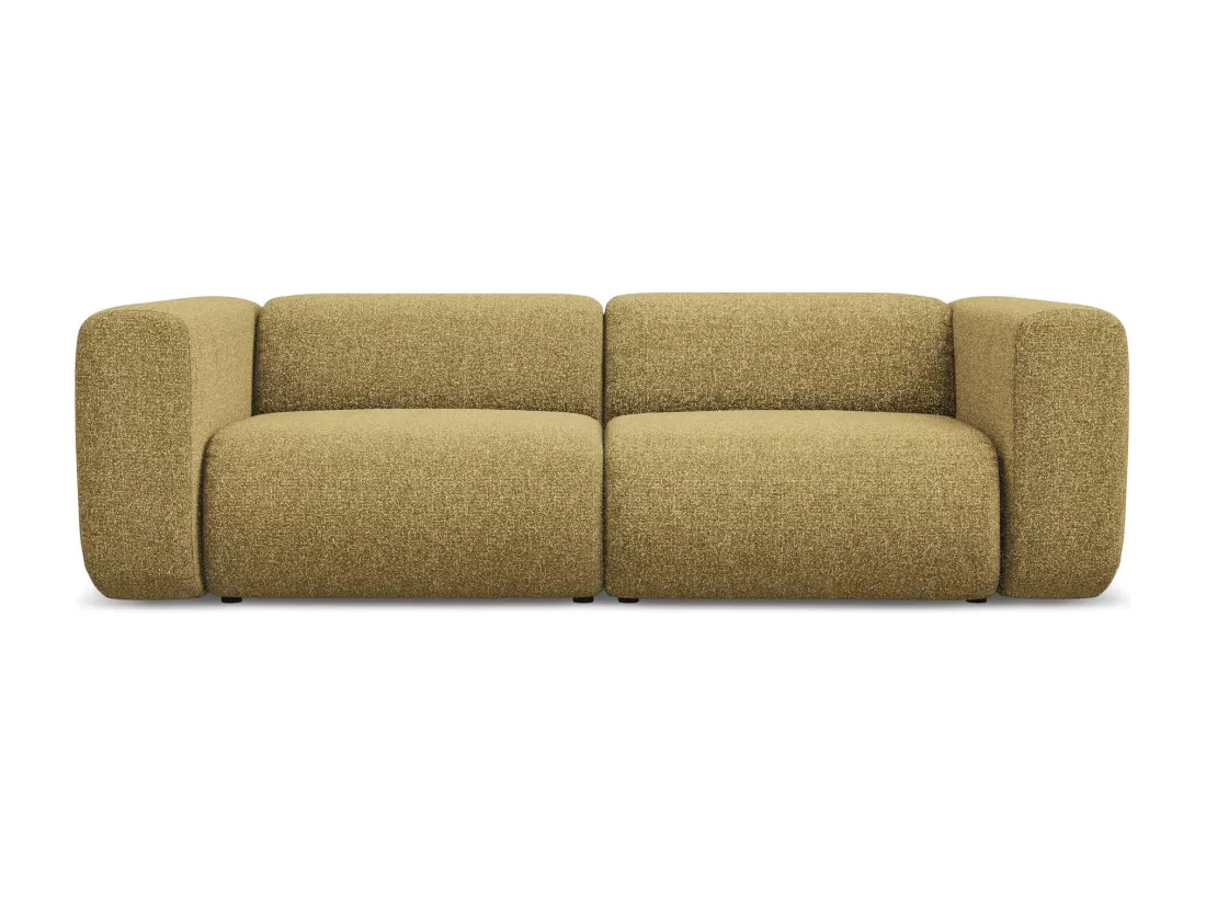 Canapé modulable 3 places en tissu texturé - moutarde - EKAHI