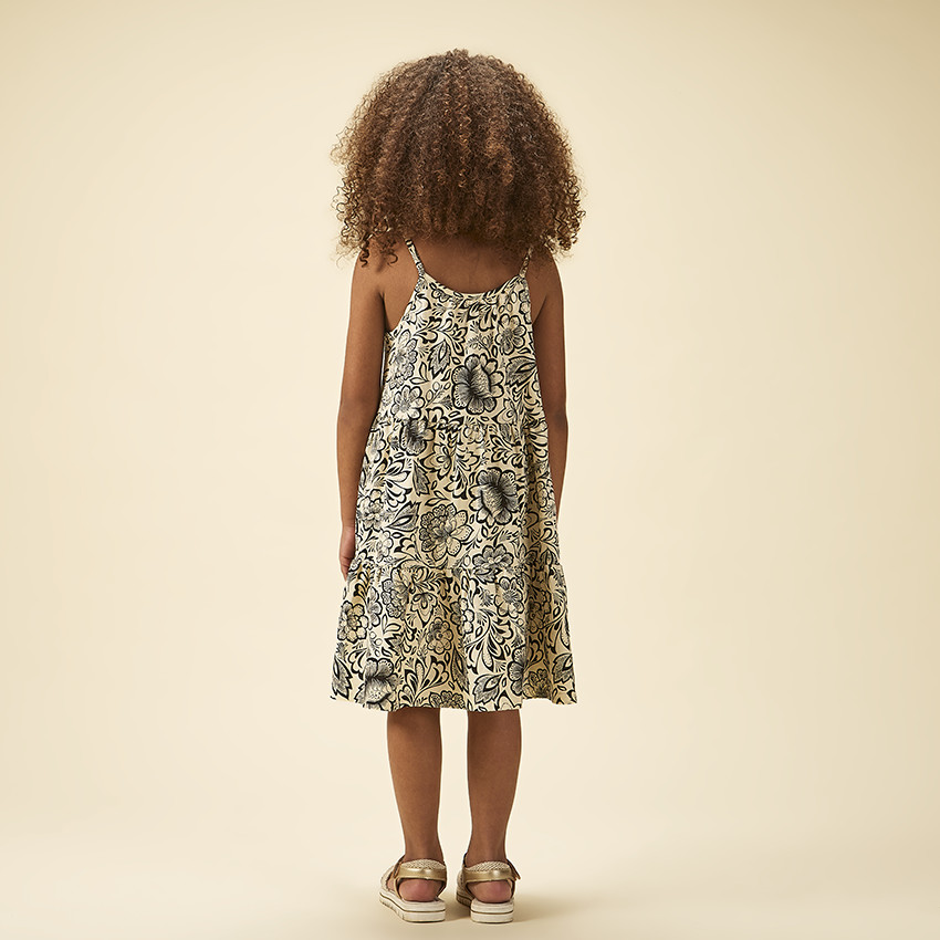 Robe sans manches volantée imprimé floral pour fille