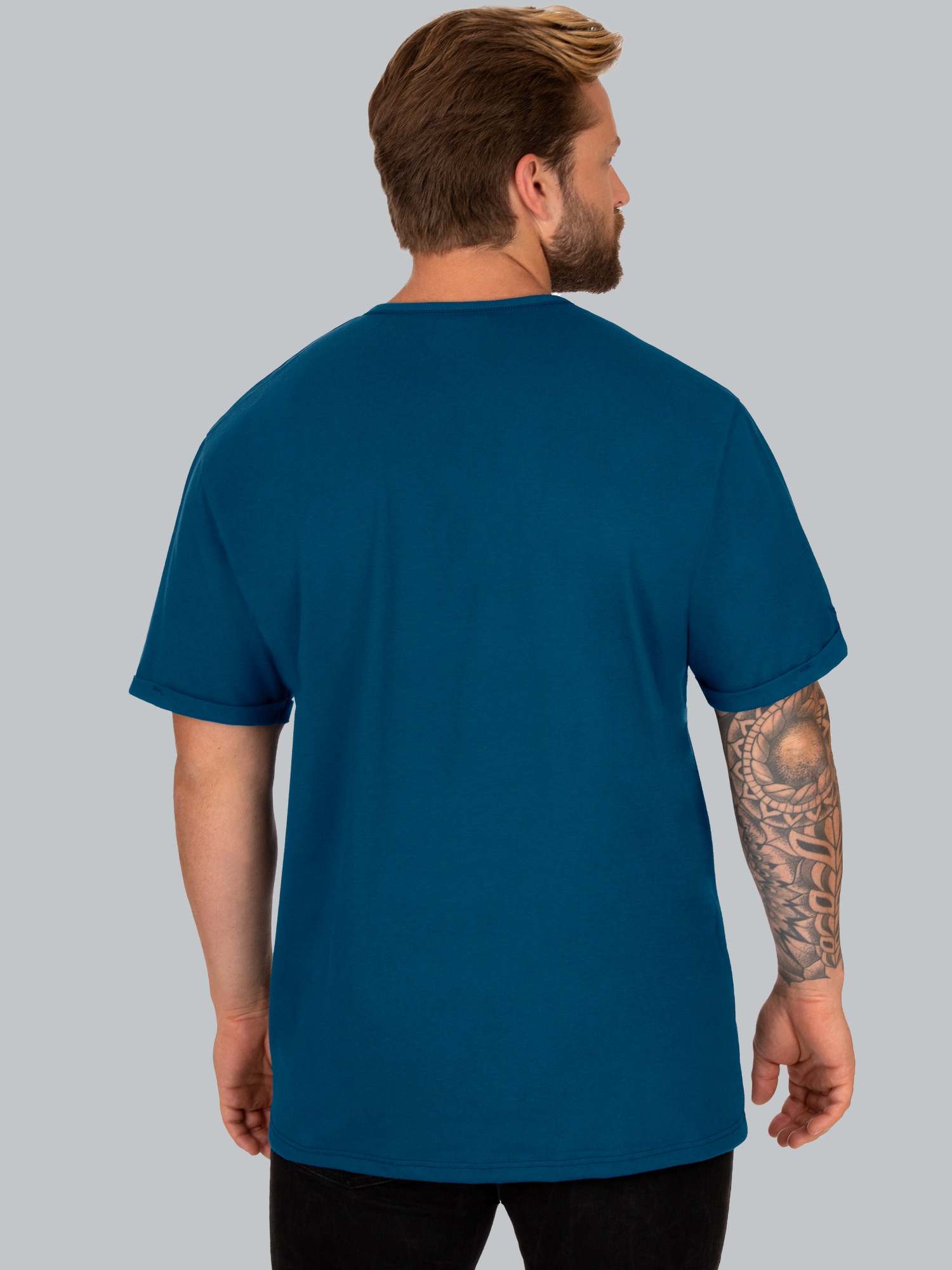 T-Shirt Knopfleiste aus Biobaumwolle Saphir-C2C