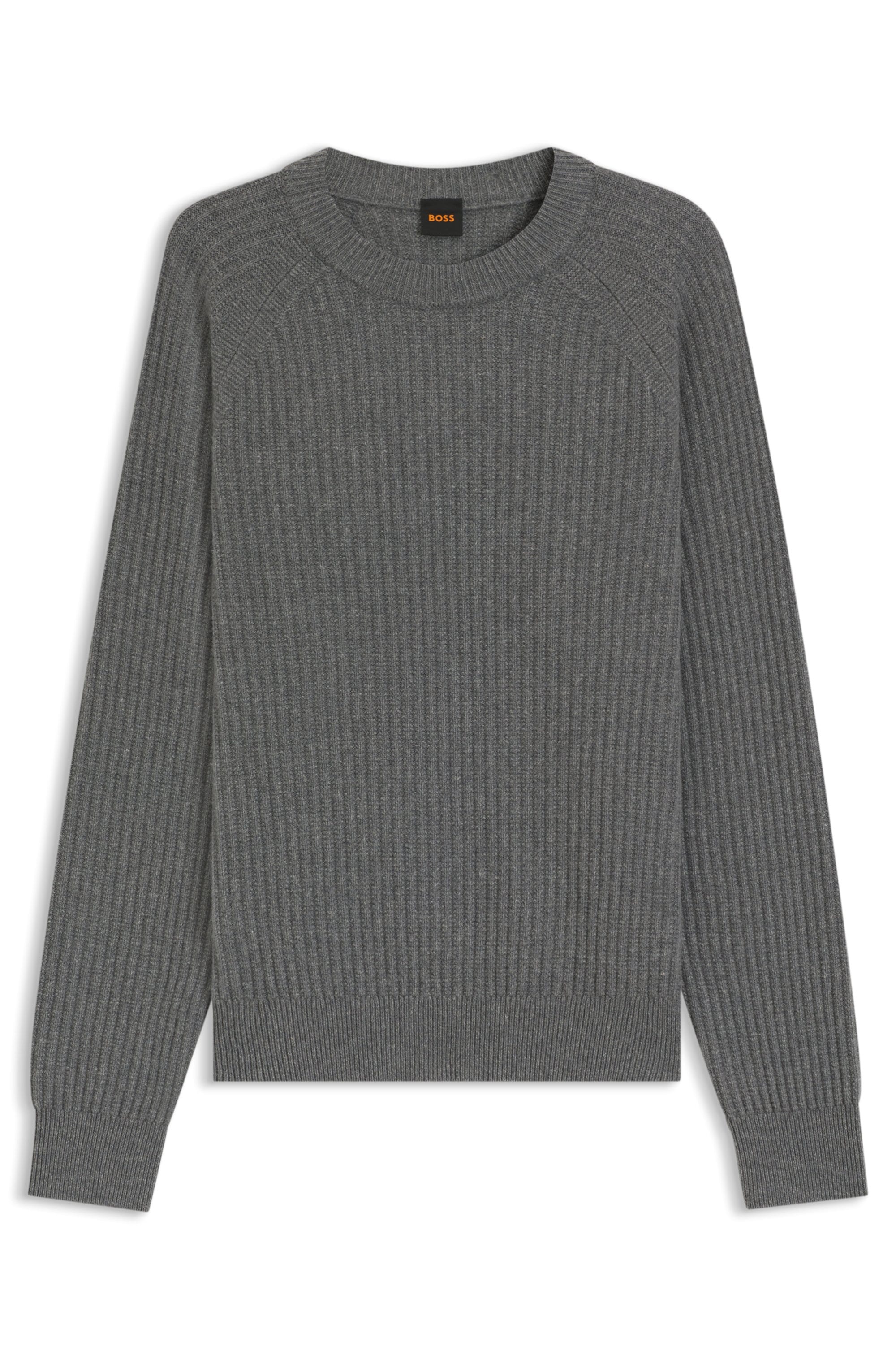 BOSS ORANGE Strickpullover »Klacier«, Rundhalsausschnitt, Relaxed Fit, Rippstrick