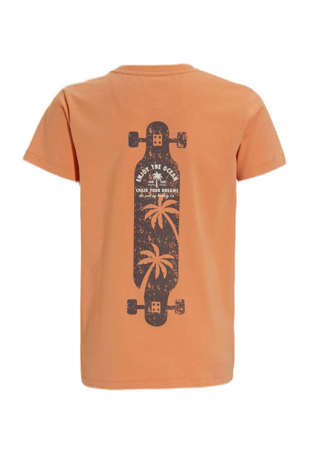 Me & My Monkey T-shirt Puck met printopdruk oranje