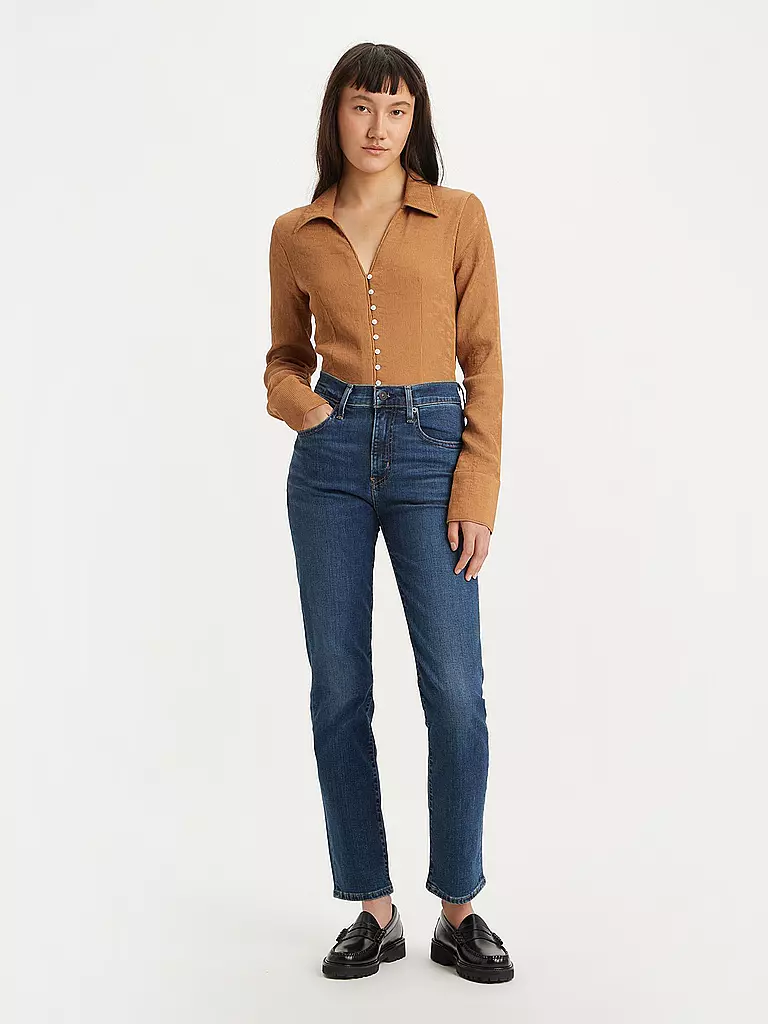 LEVI'S® Highwaist Jeans Straight Fit 724 dunkelblau