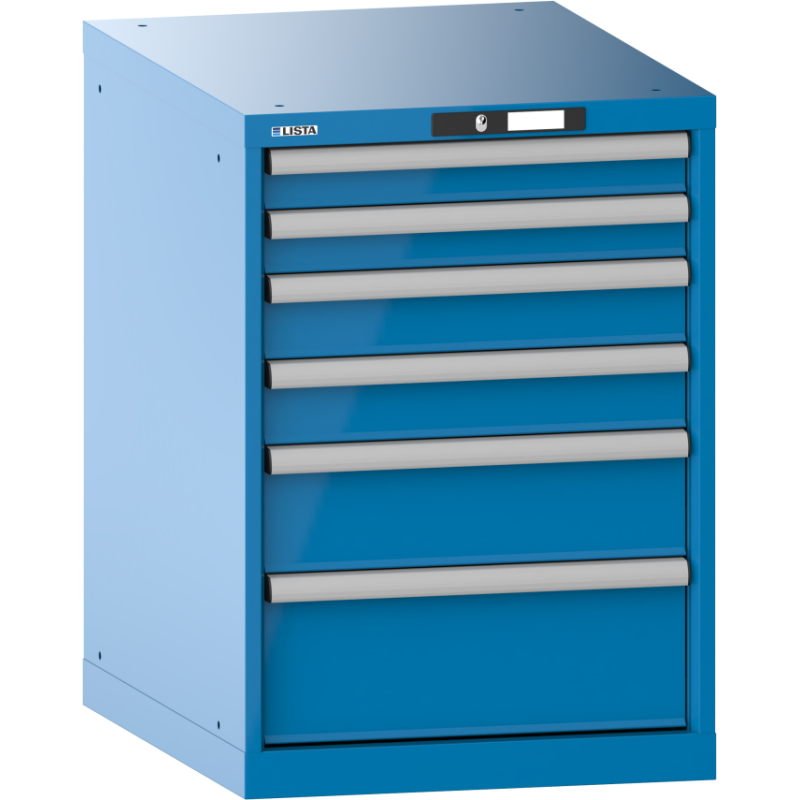 Armoire à tiroirs Lista 27x36E H 80 x L 56,4 x P 72,5 cm 6 tiroirs (2 x 7,5, 2 x 10, 1 x 15 et 1 x 20 cm) Key Lock