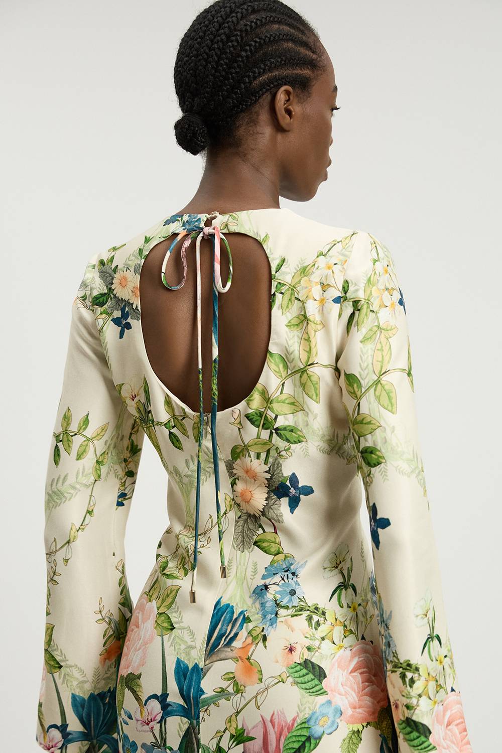 KarenMillen Robe Longue Fluide En Crêpe Satiné De Viscose À Imprimé Fleuri