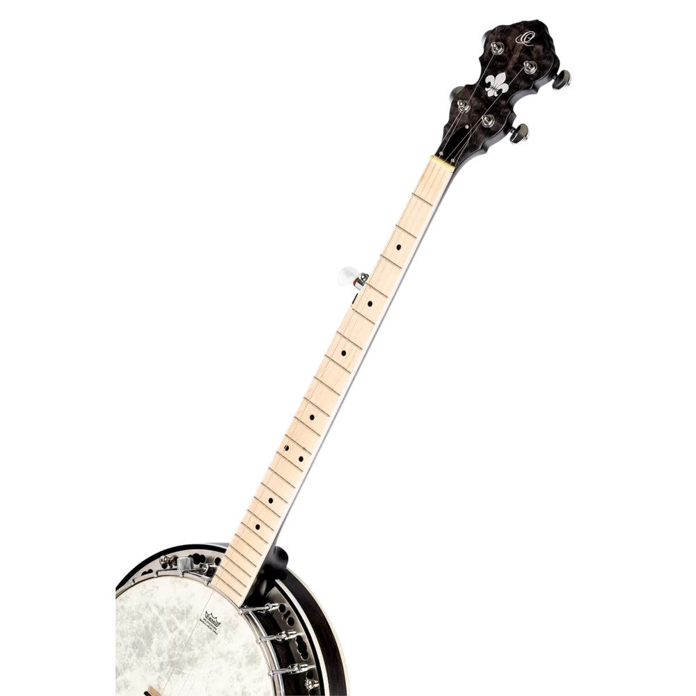 Ortega Falcon Series 5-string Banjo Transparent Charcoal elektrisch-akoestische banjo met gigbag