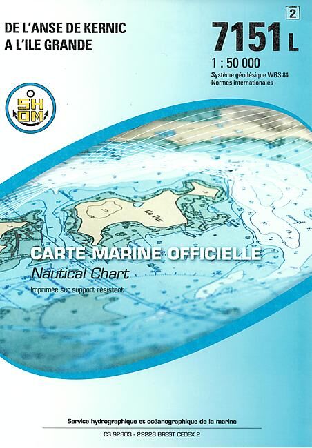 EPSHOM - 7151L DE L ANSE DE KERNIC A L ILE GRANDE