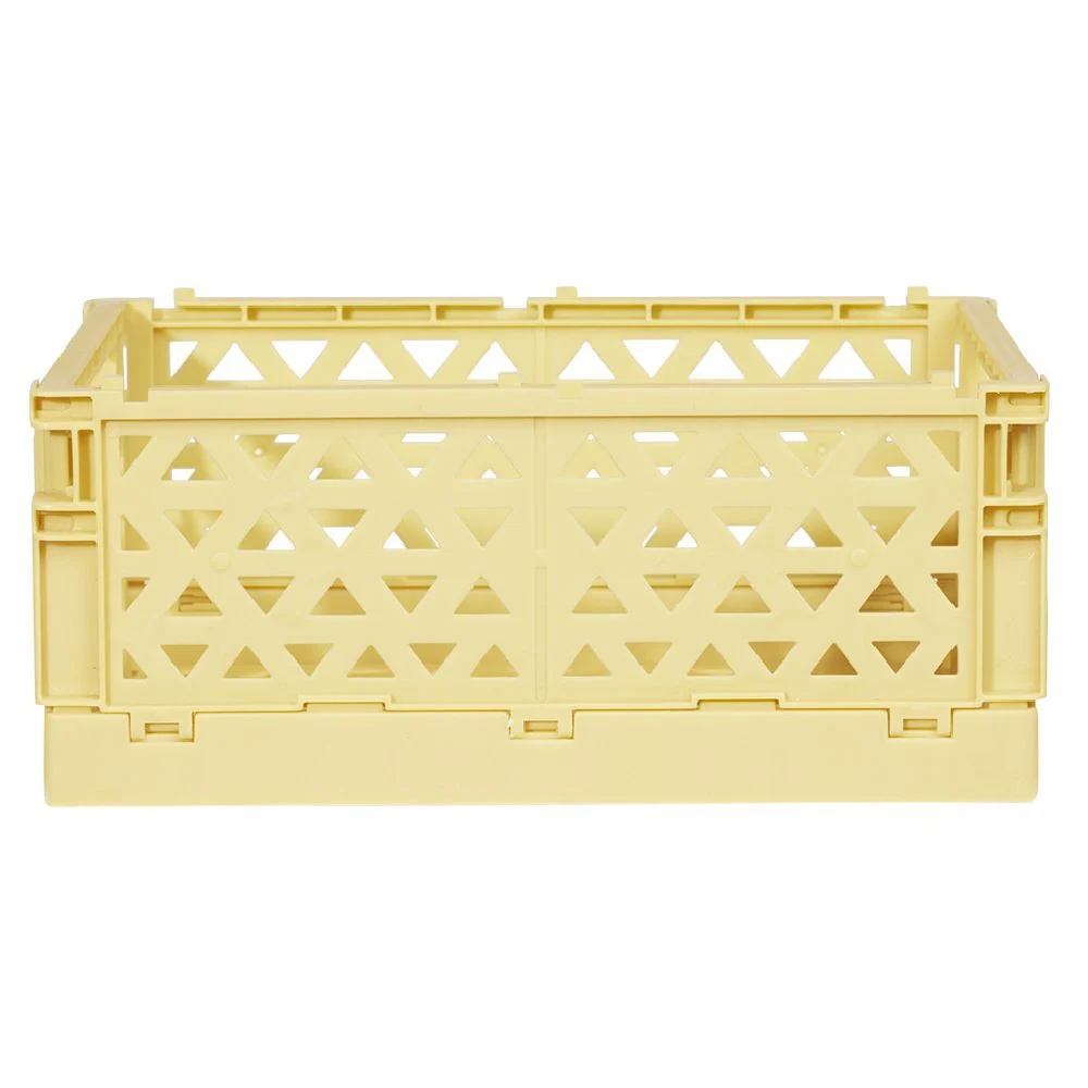 Caisse pliable avec porte-étiquette jaune L25xl16,5xH10cm