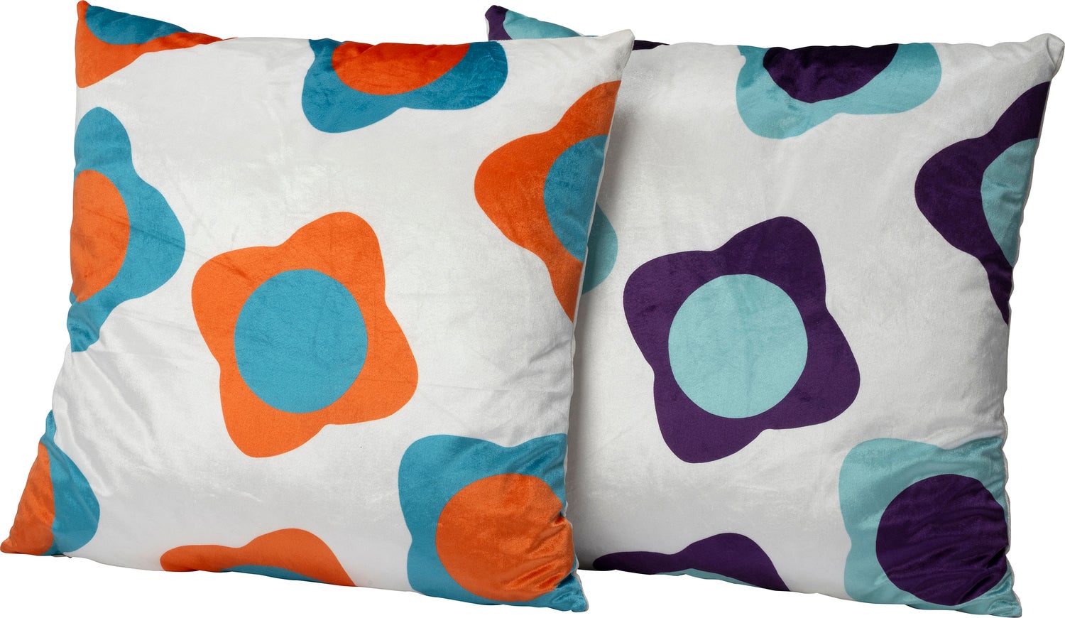 Intratuin sierkussen Junus wit / blauw / paars 45 x 45 cm